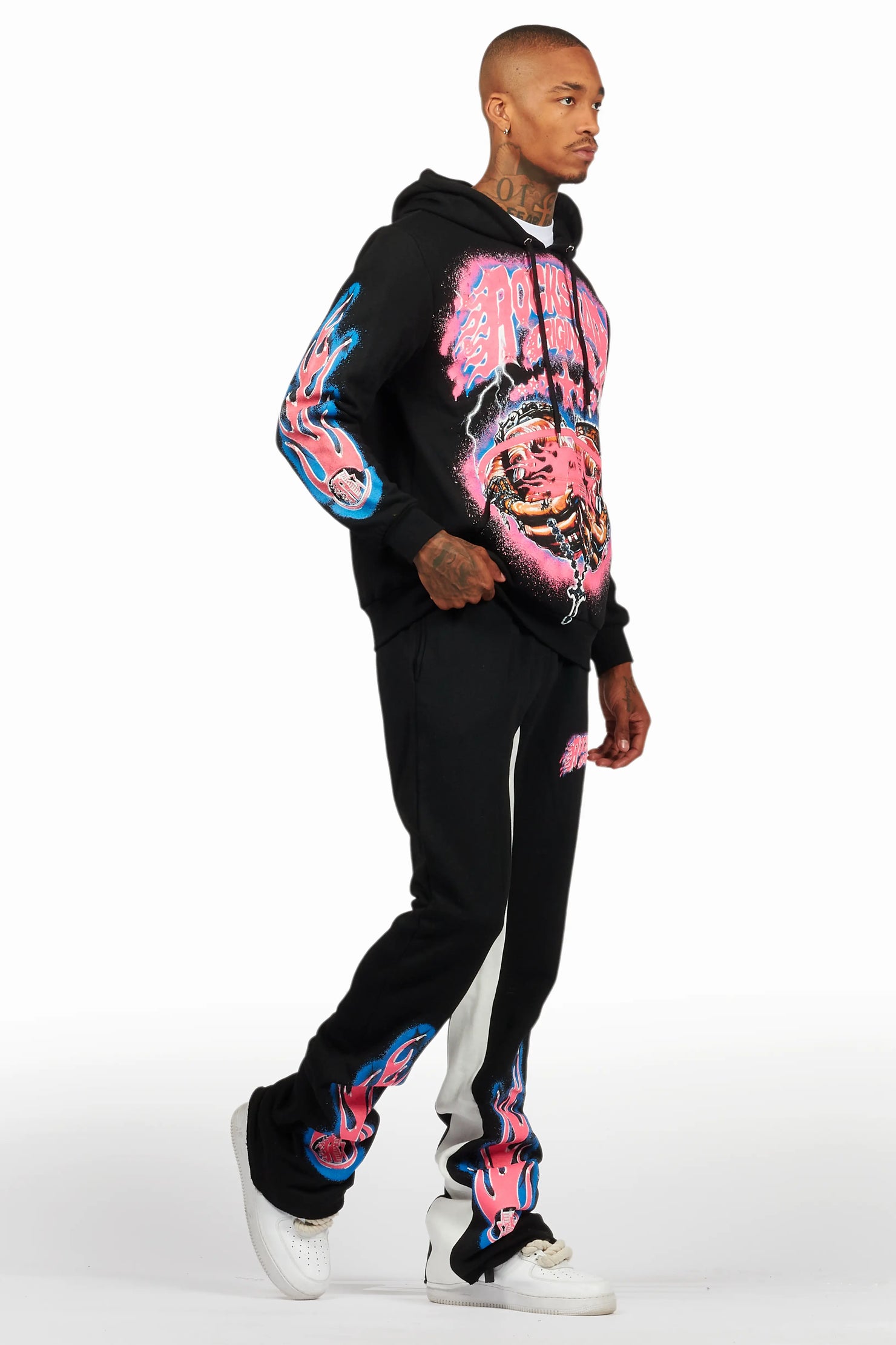 Cairo Black Hoodie/Baggy Track Pant Set