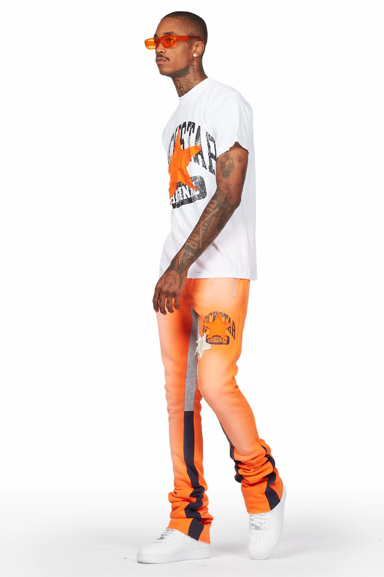 Mallor White/Orange T-Shirt/Super Stacked Track Set