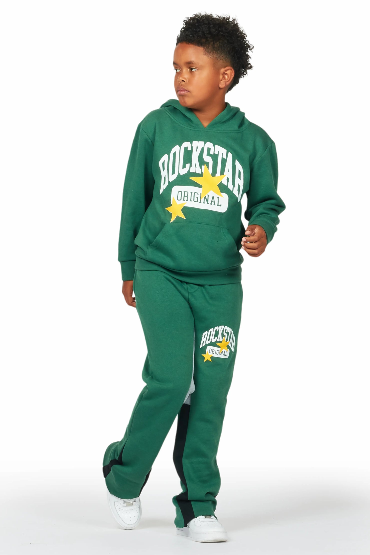 Boys Membie Green Stacked Pant Set