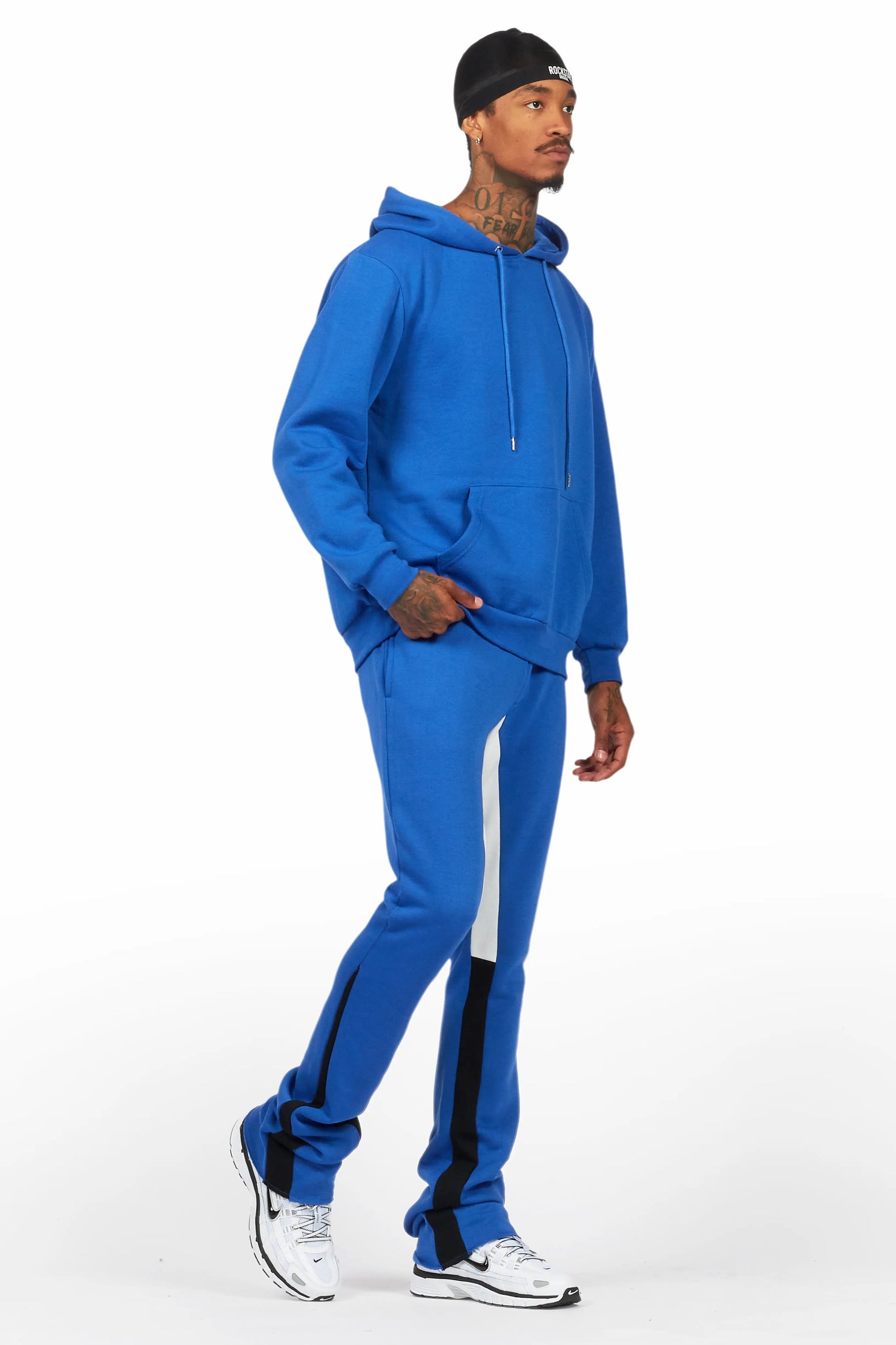 Basic Royal Blue Hoodie/Stacked Flare Track Set