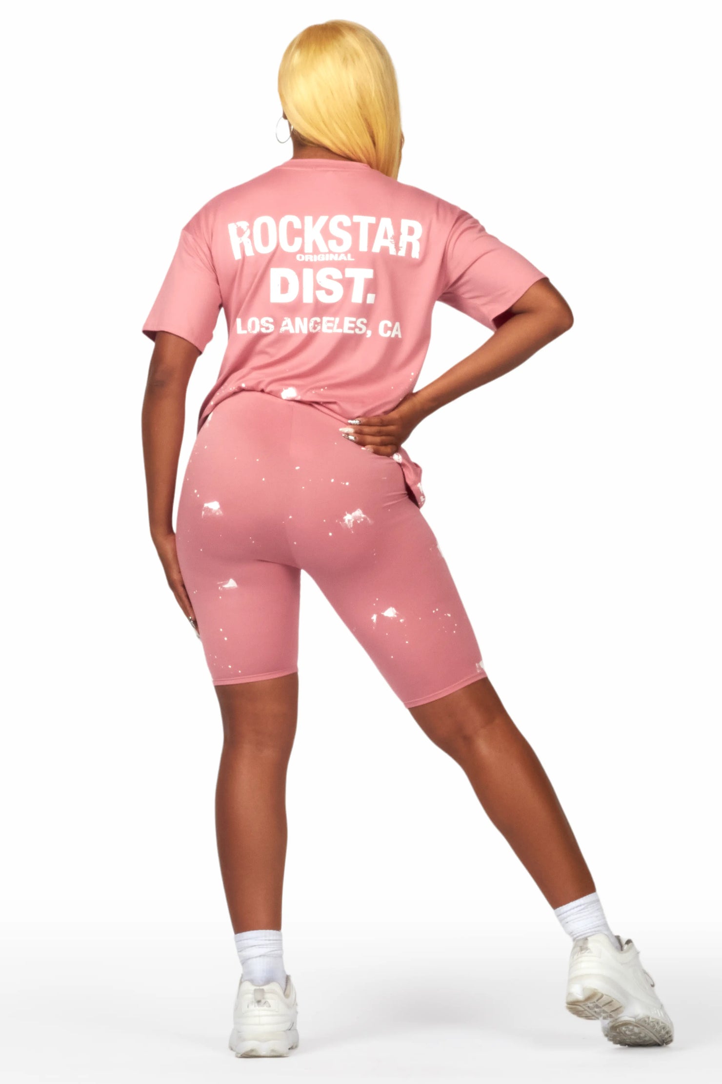 Living For It Light Pink Bike Short Set