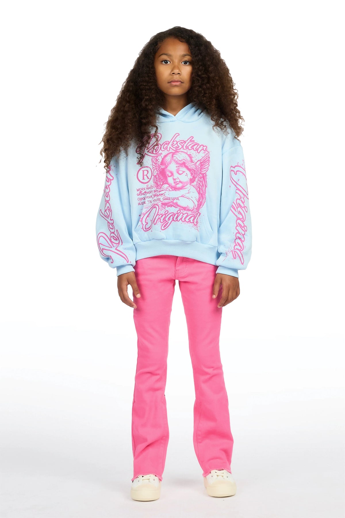 Girls Daga Pink 2.0 Stacked Flare Jean