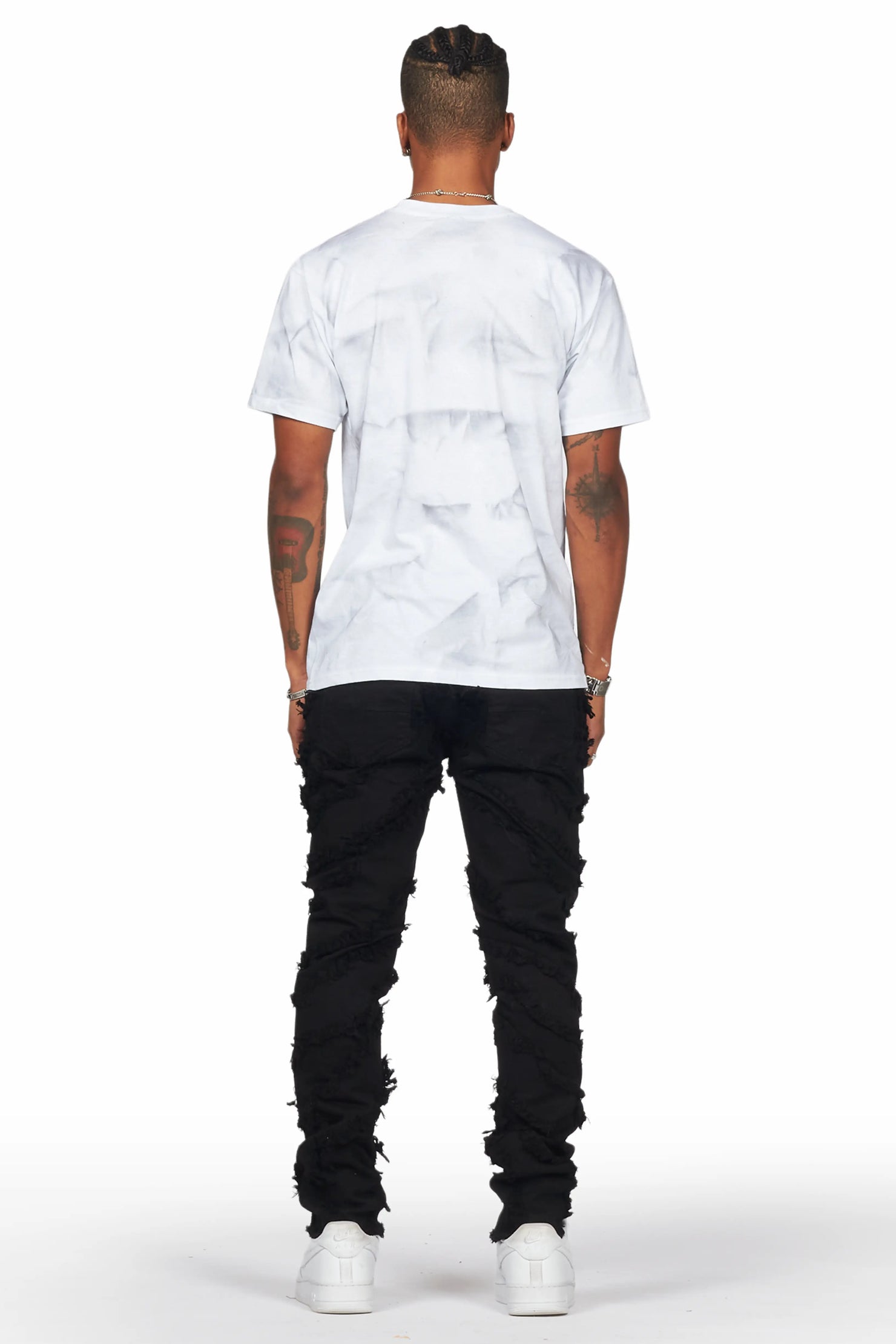 Balta Black Diagonal Patch Skinny Fit Jean