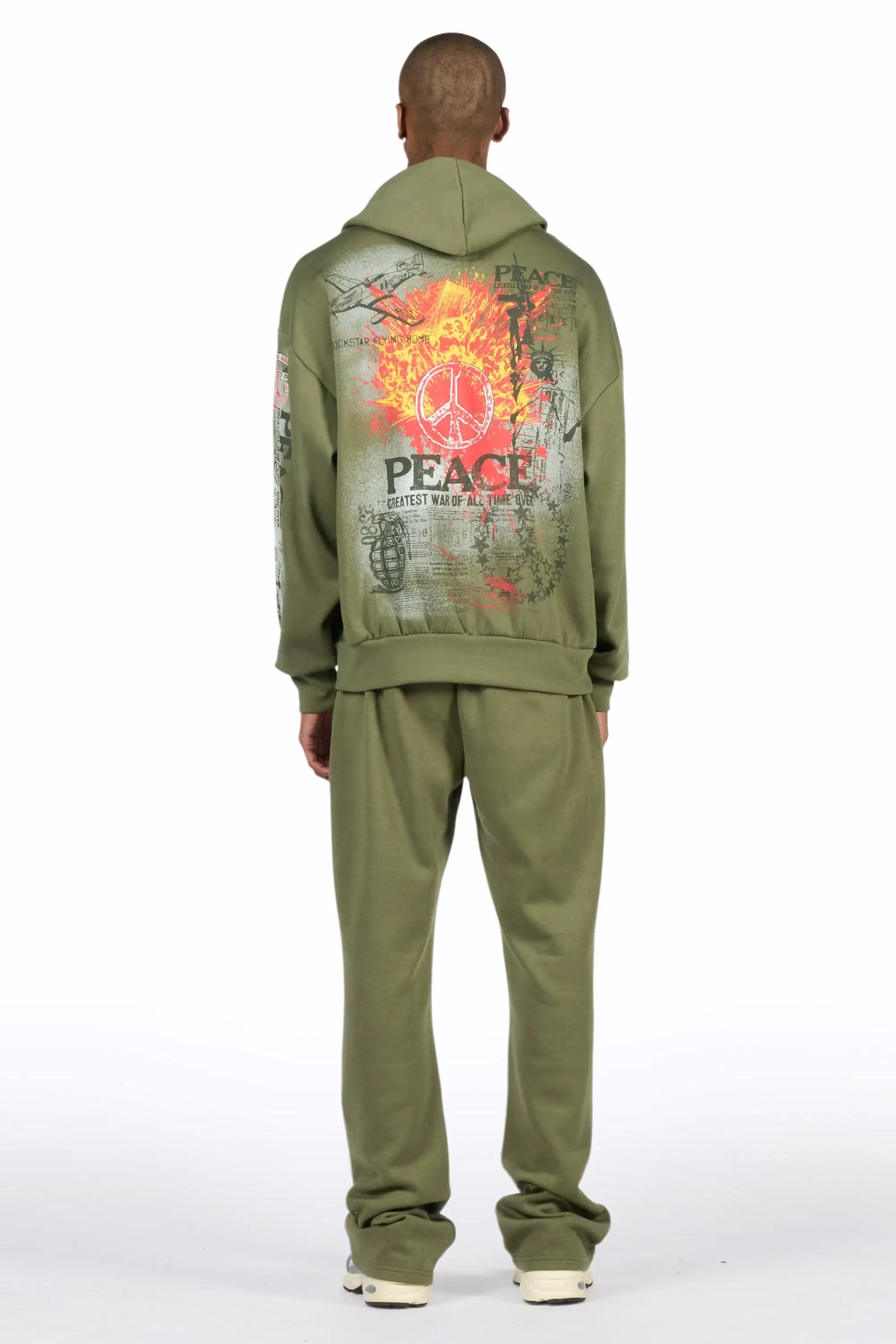 Seiko Army Green Hoodie Baggy Track Set