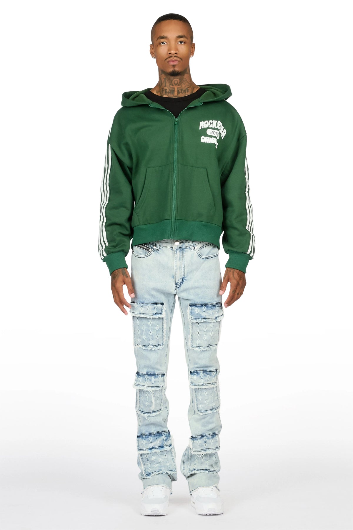 Dezso Light Blue Stacked Flare Jean