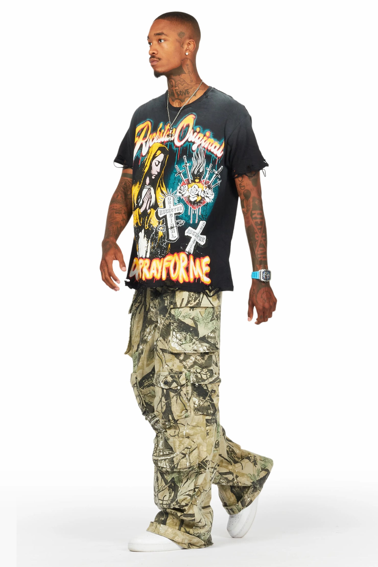 Mahesh Tree Camo Baggy Cargo Jean