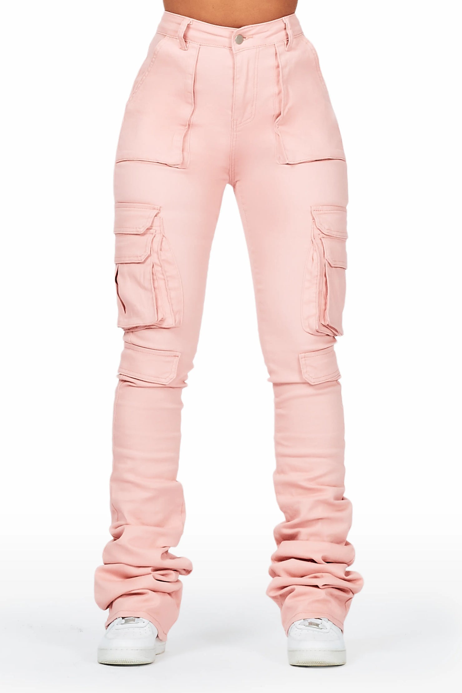 Amberita Pink Cargo Super Stacked Jean