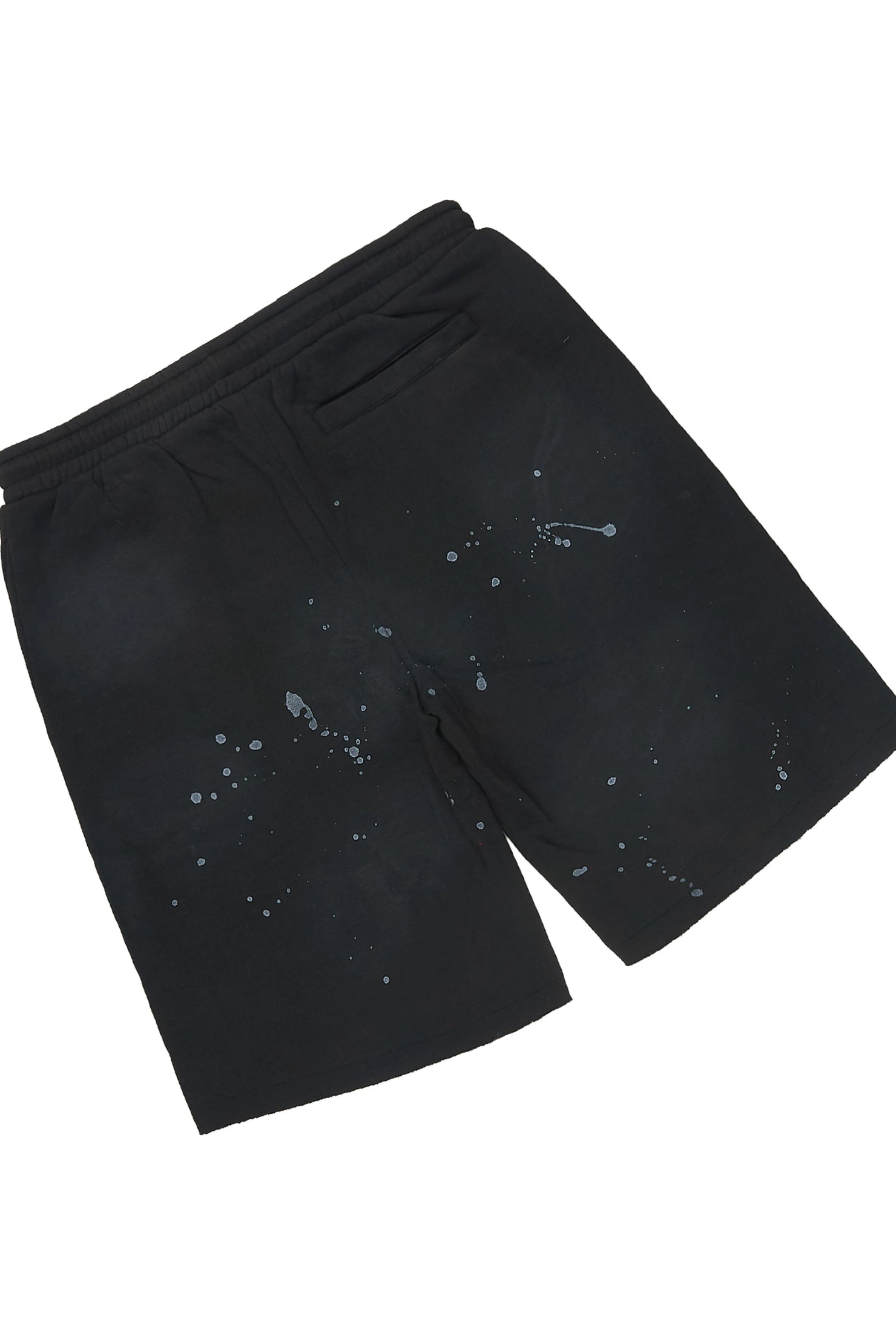 Dripped Black Rhinestone T-Shirt/Short Set