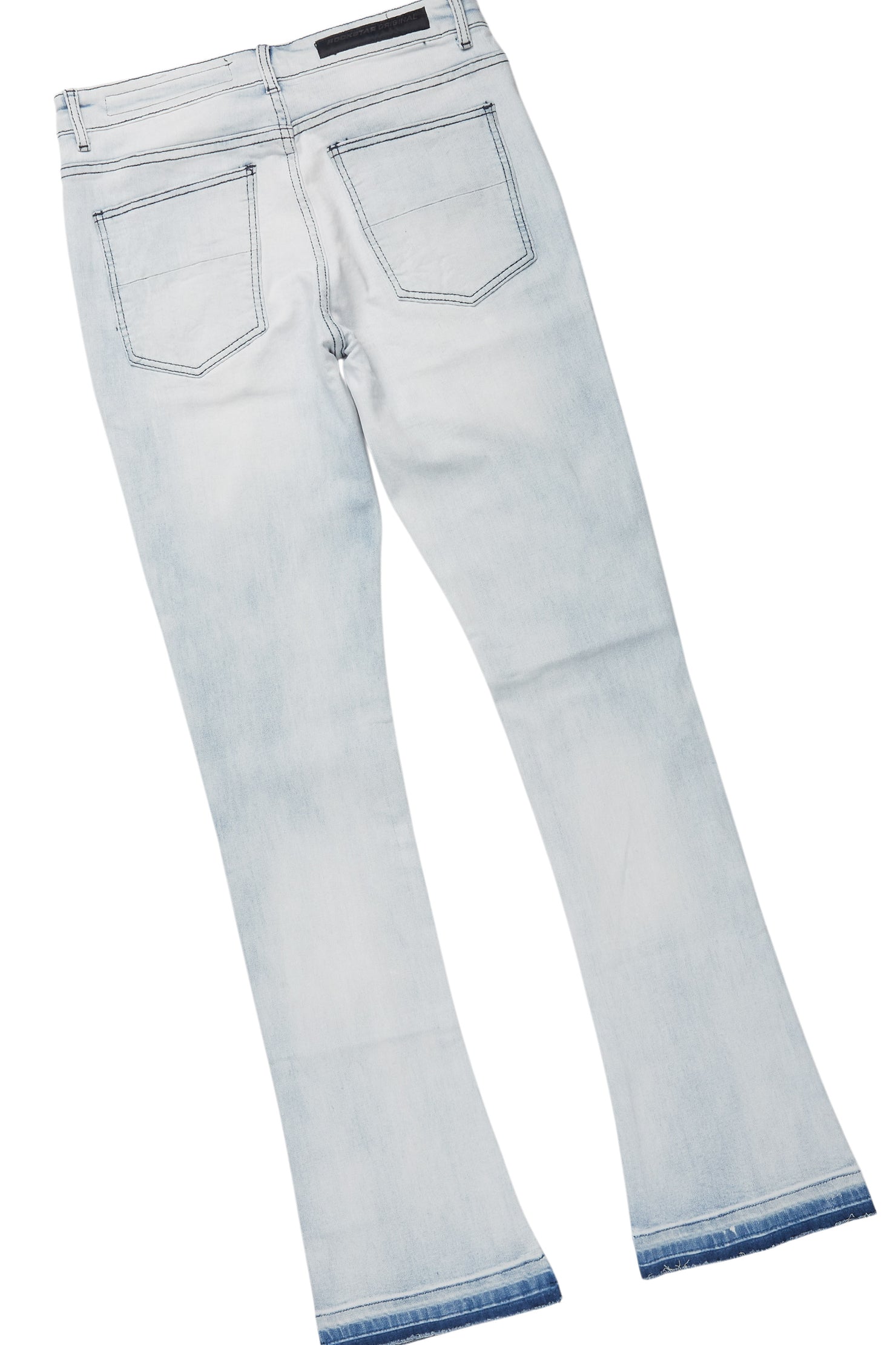 Drako White/Blue Oversized Graphic T-Shirt/Dag Stacked Flare Jean Set