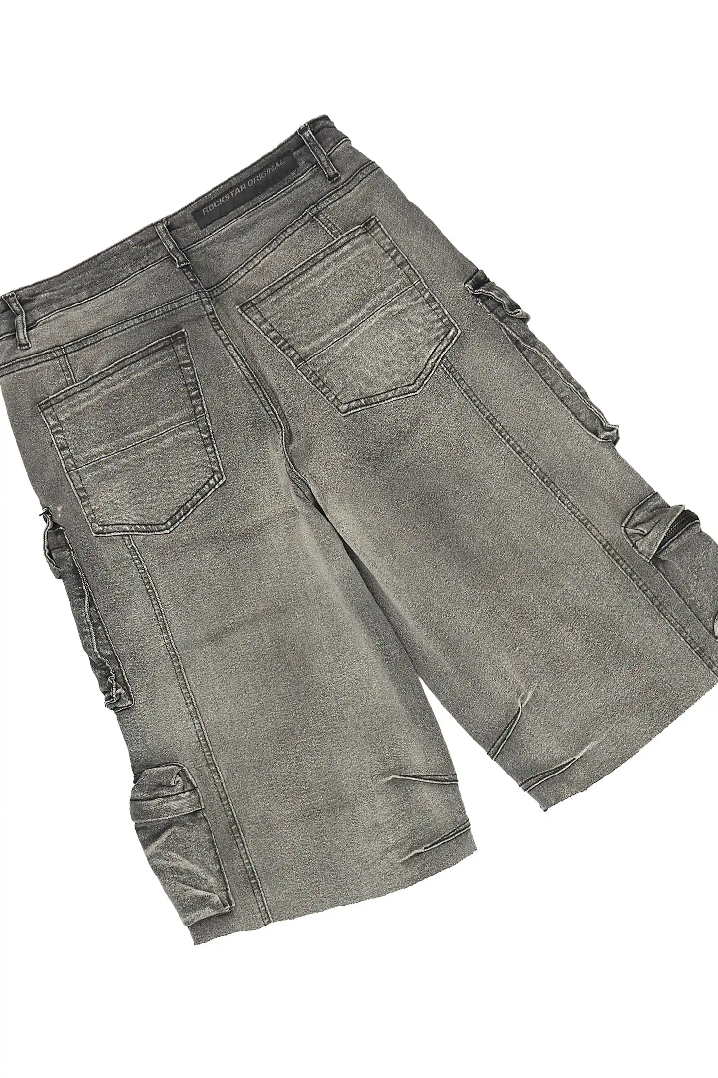 Grill 3.0 Heather Grey/Grey Oversized Graphic T-Shirt & Mahesh Baggy Cargo Jean Short