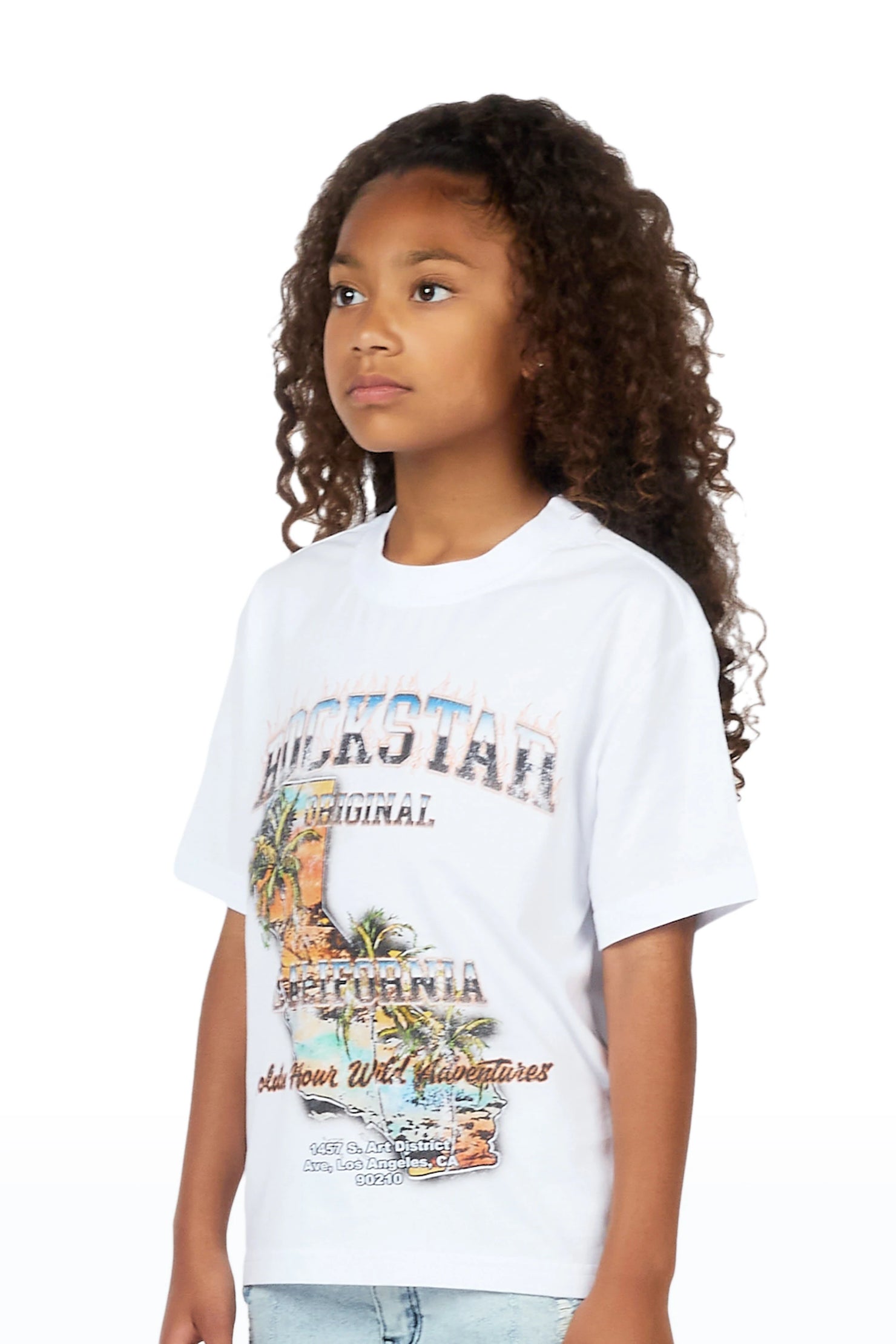 Girls Hazel White Graphic T-Shirt