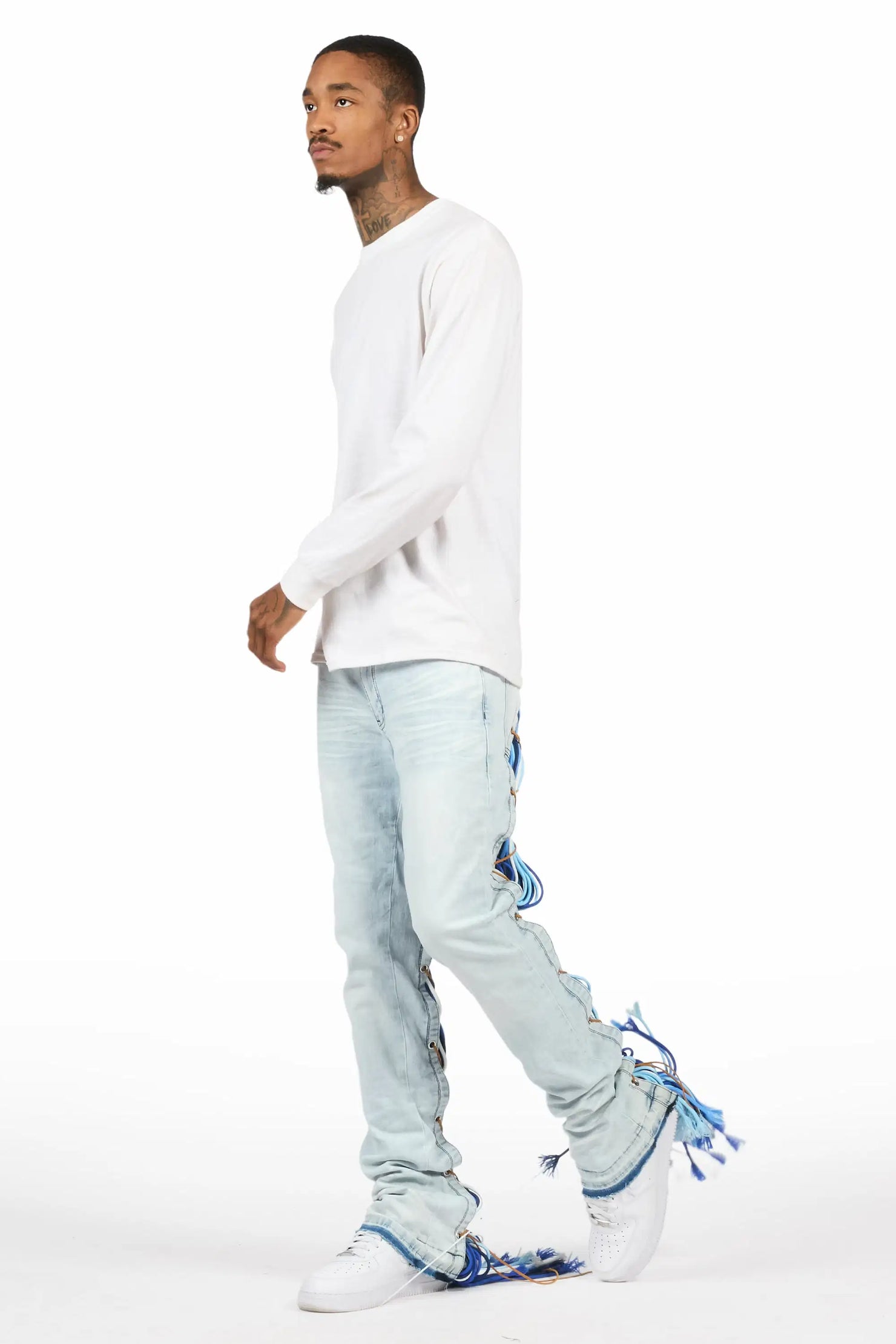 Otto Light Blue Stacked Flare Jean