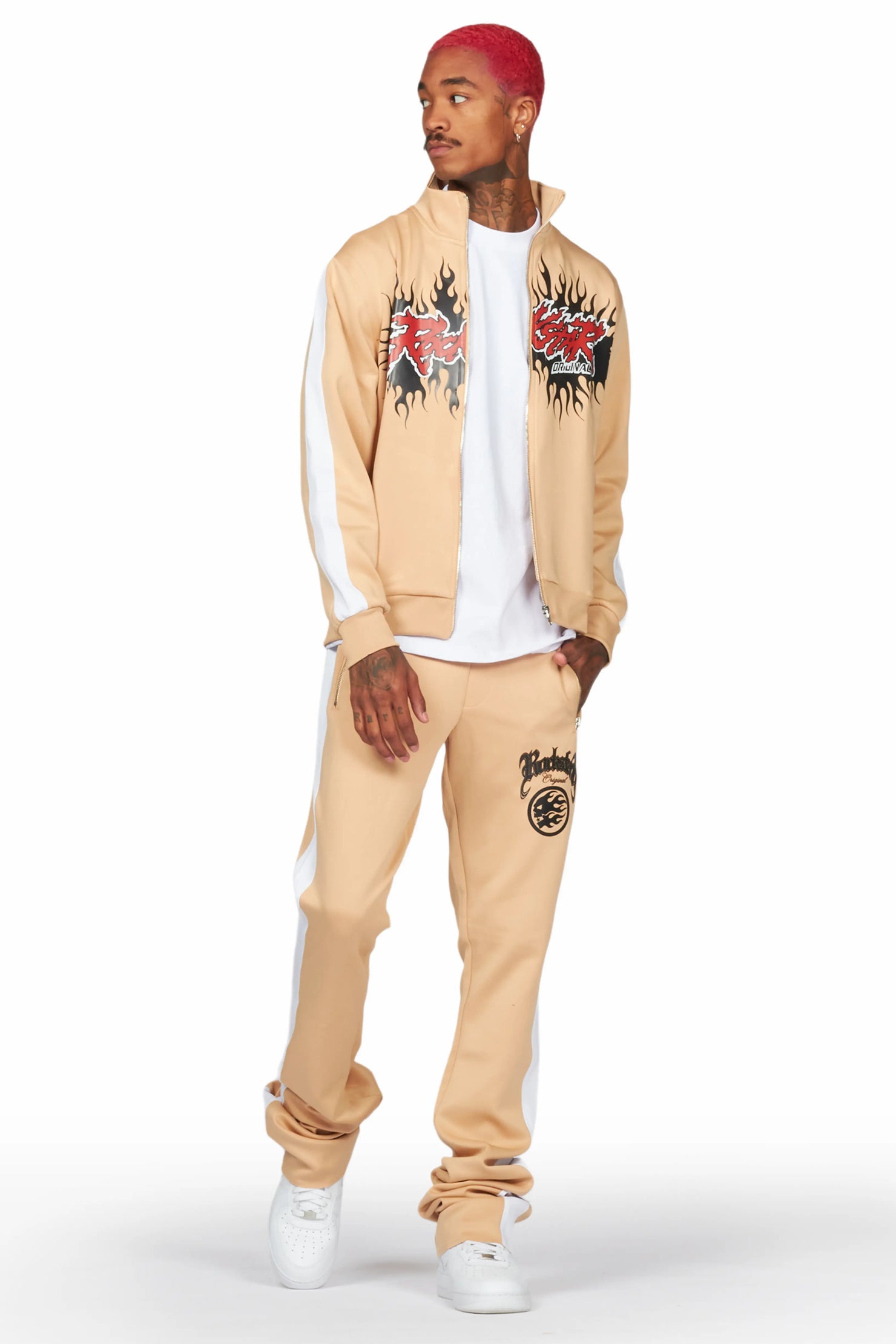 Oak Beige Tricot Super Stacked Track Set