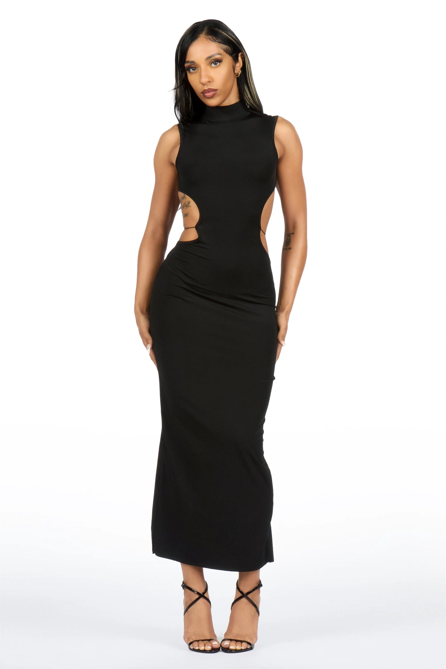 Lo-Fly Butterfly Back Black Maxi Dress