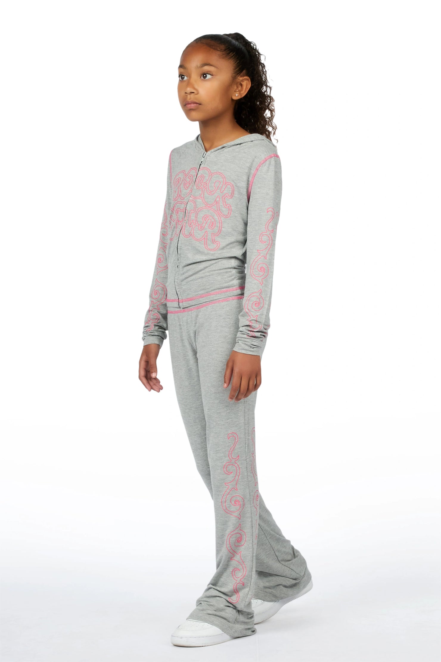 Girls Michelle Grey Lounge Track Set