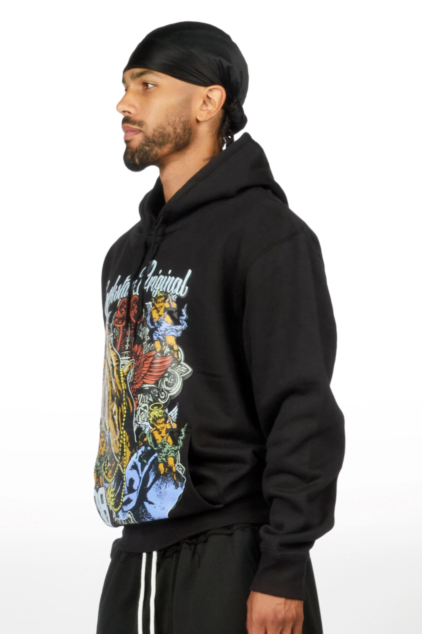 Zavien Black Graphic Hoodie