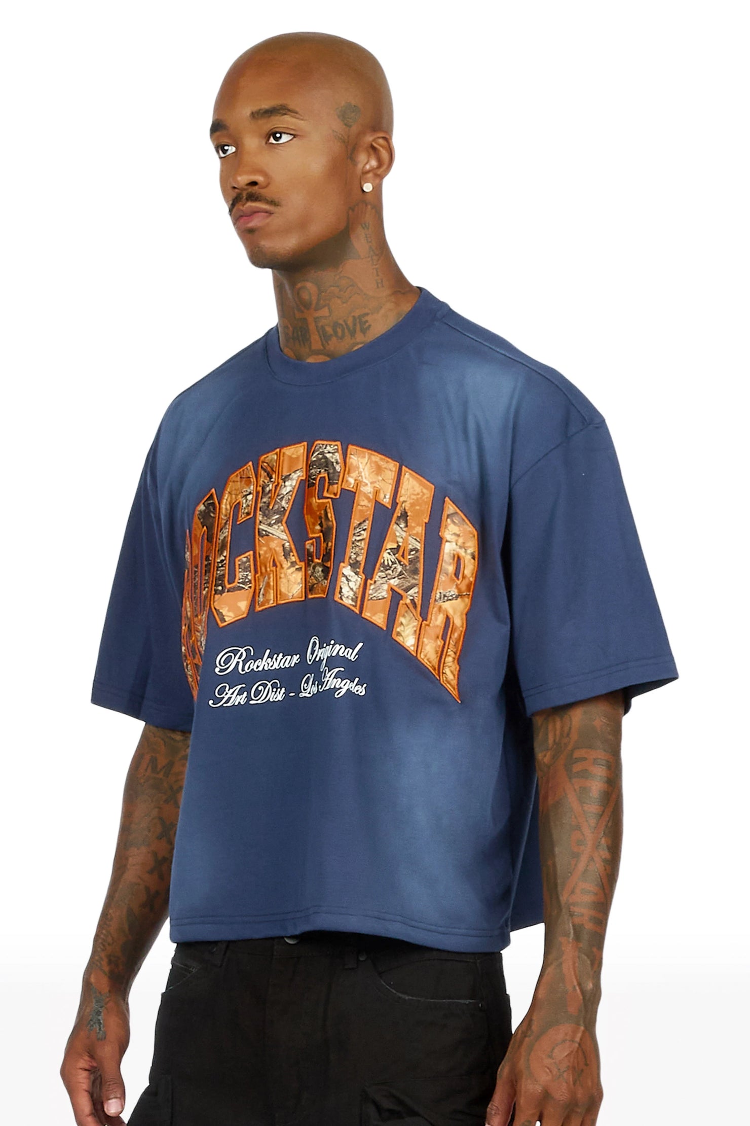 Alas Navy Boxy Crop Tee