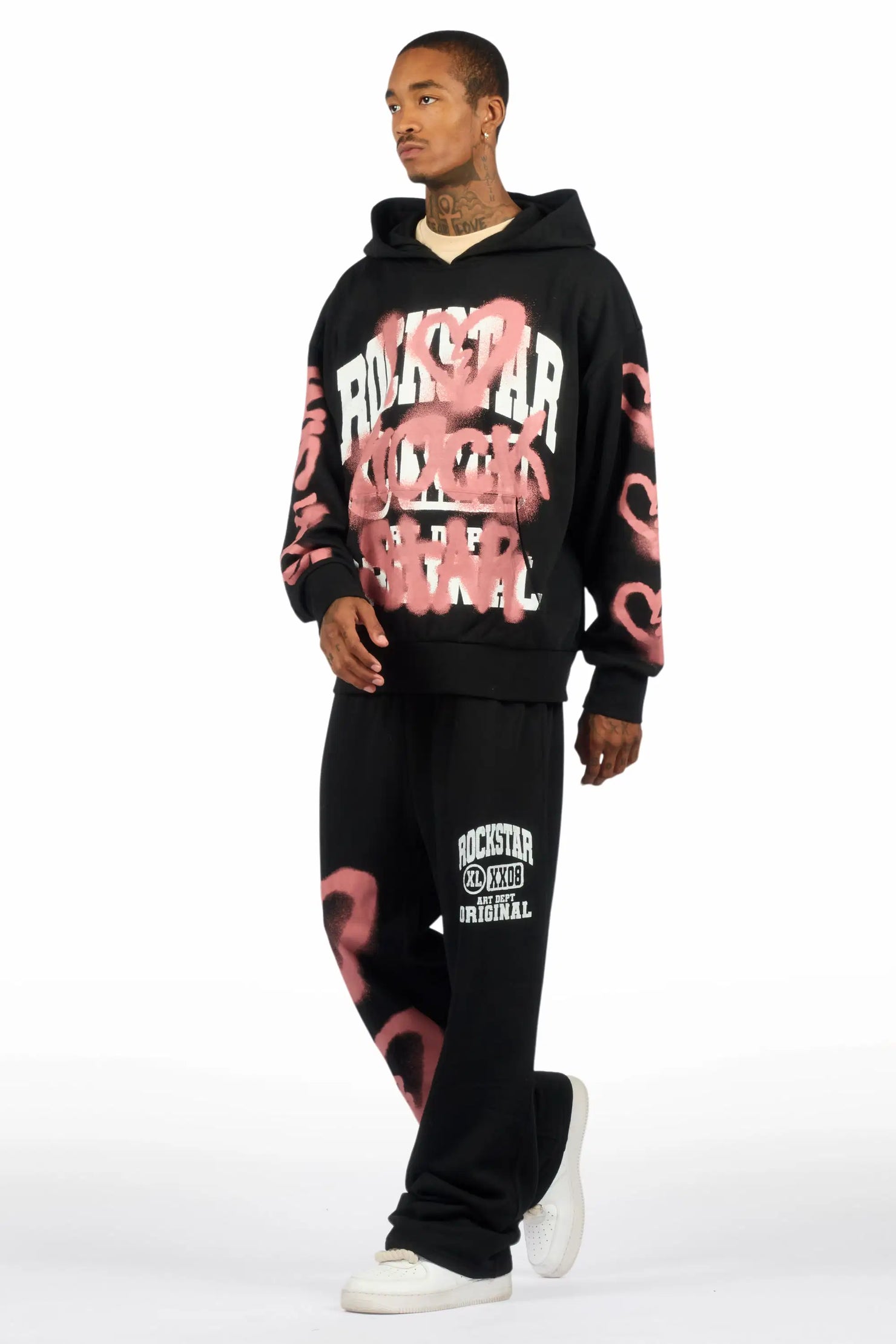Loverdose Black Hoodie/Baggy Pant Track Set