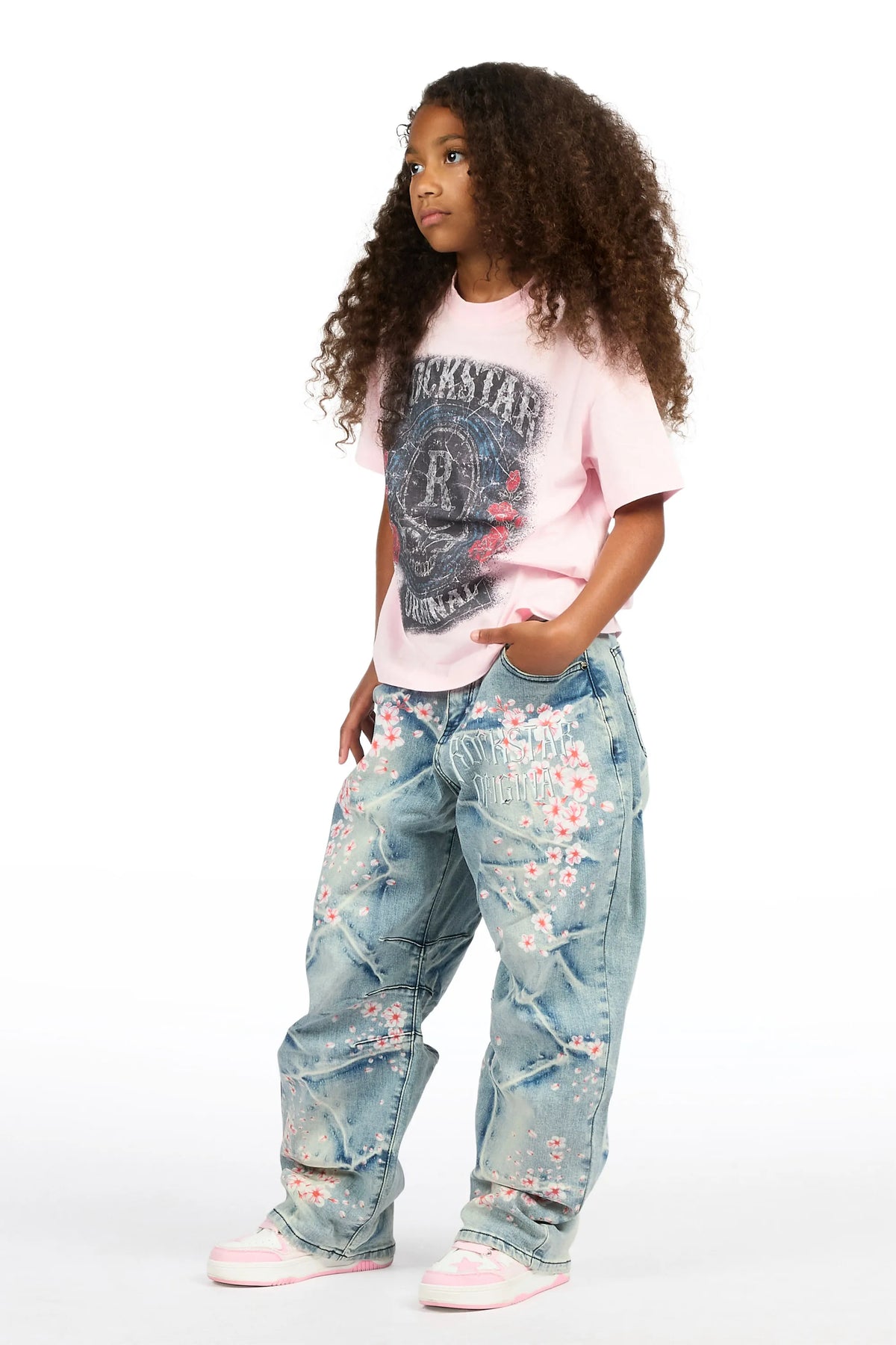 Girls Finna Blue Barrel Fit Jean