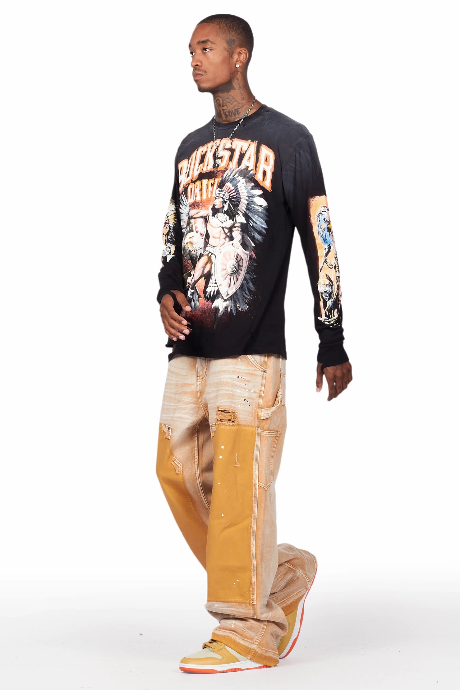 Naveen Beige Baggy Fit Jean