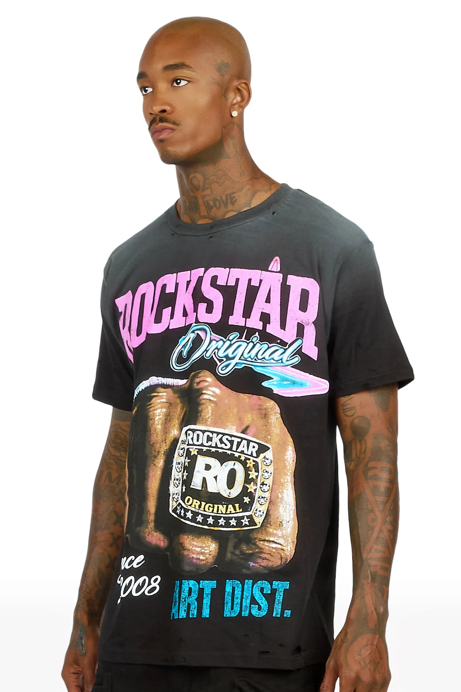 Dewayne Black Oversized Graphic T-Shirt