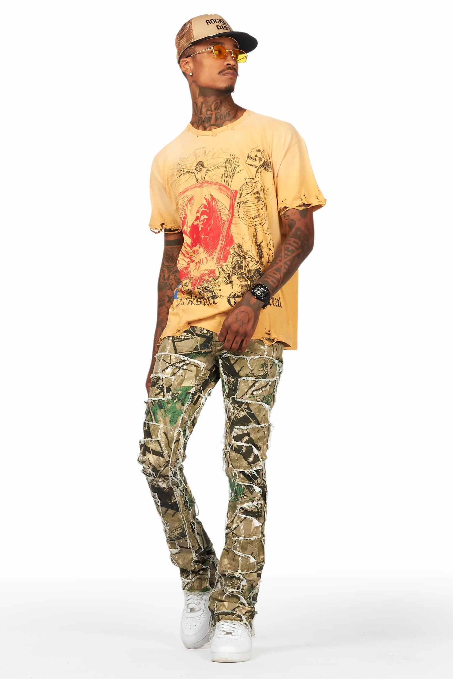 Shake Tree Camo Stacked Flare Jean