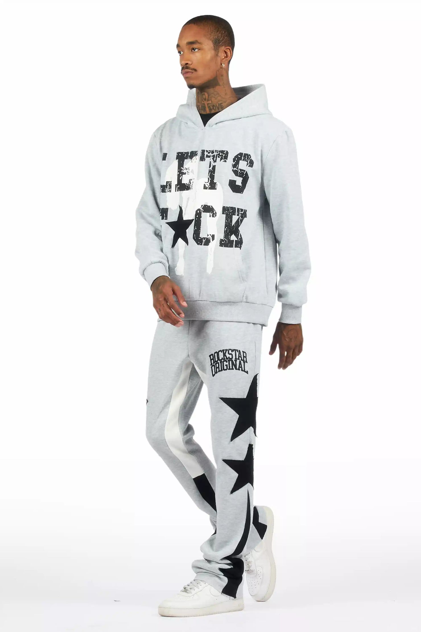 Pacino Heather Grey Stacked Track Set