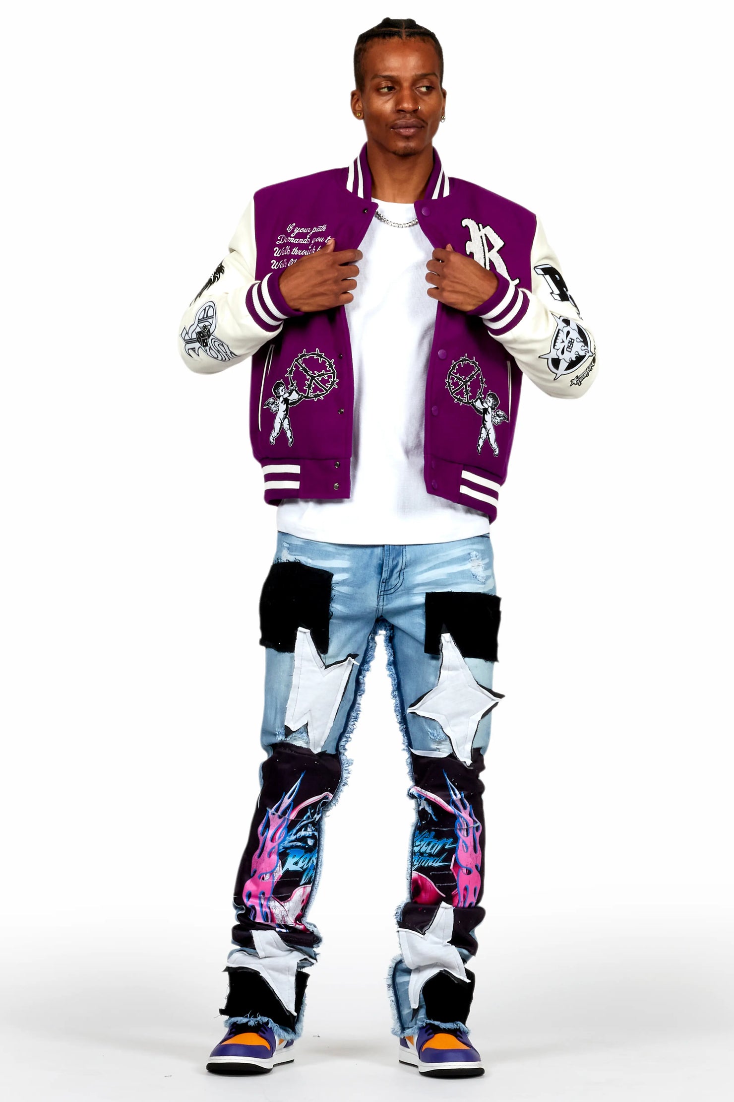 Afonso Purple Varsity Jacket