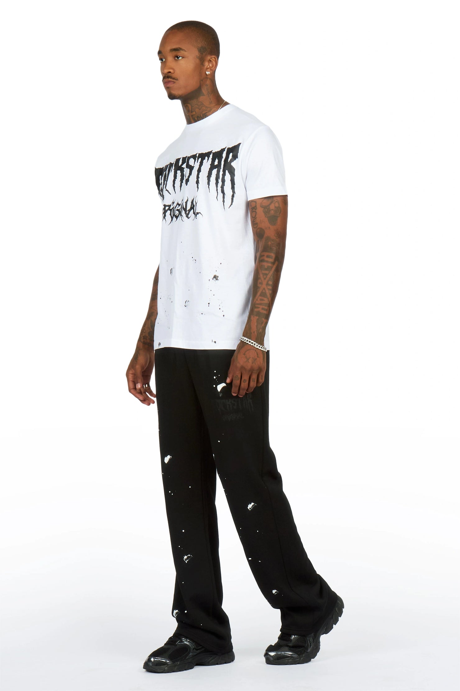 Twinkle White/Black T-Shirt/Relaxed Track Set