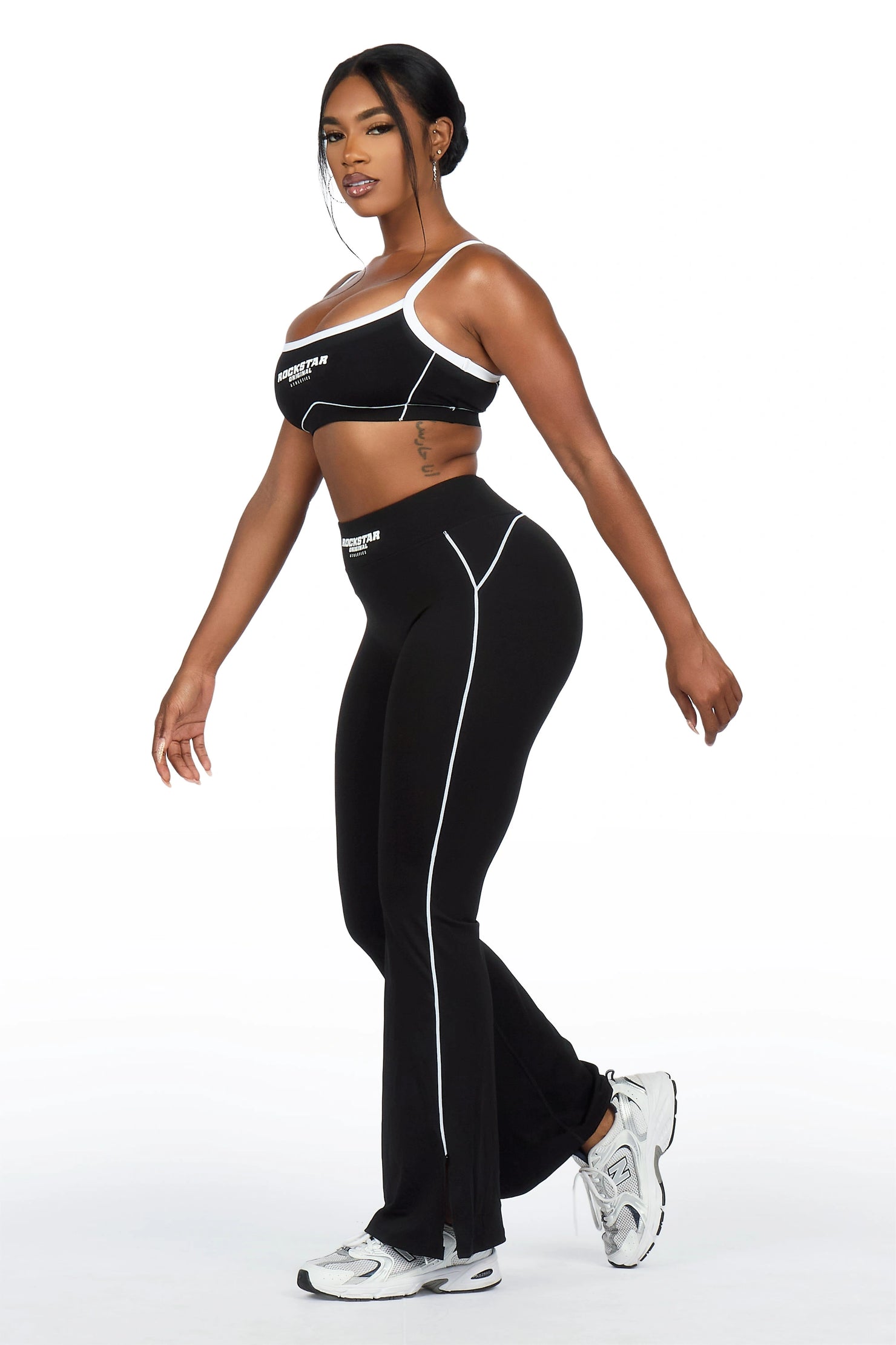 Keilana Black Active Flare Pant Set