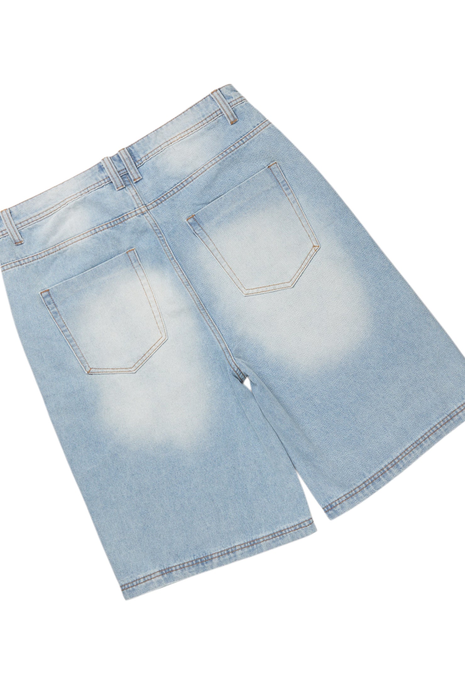 Dayte Nite White Muscle Tee/Denim Jort Set