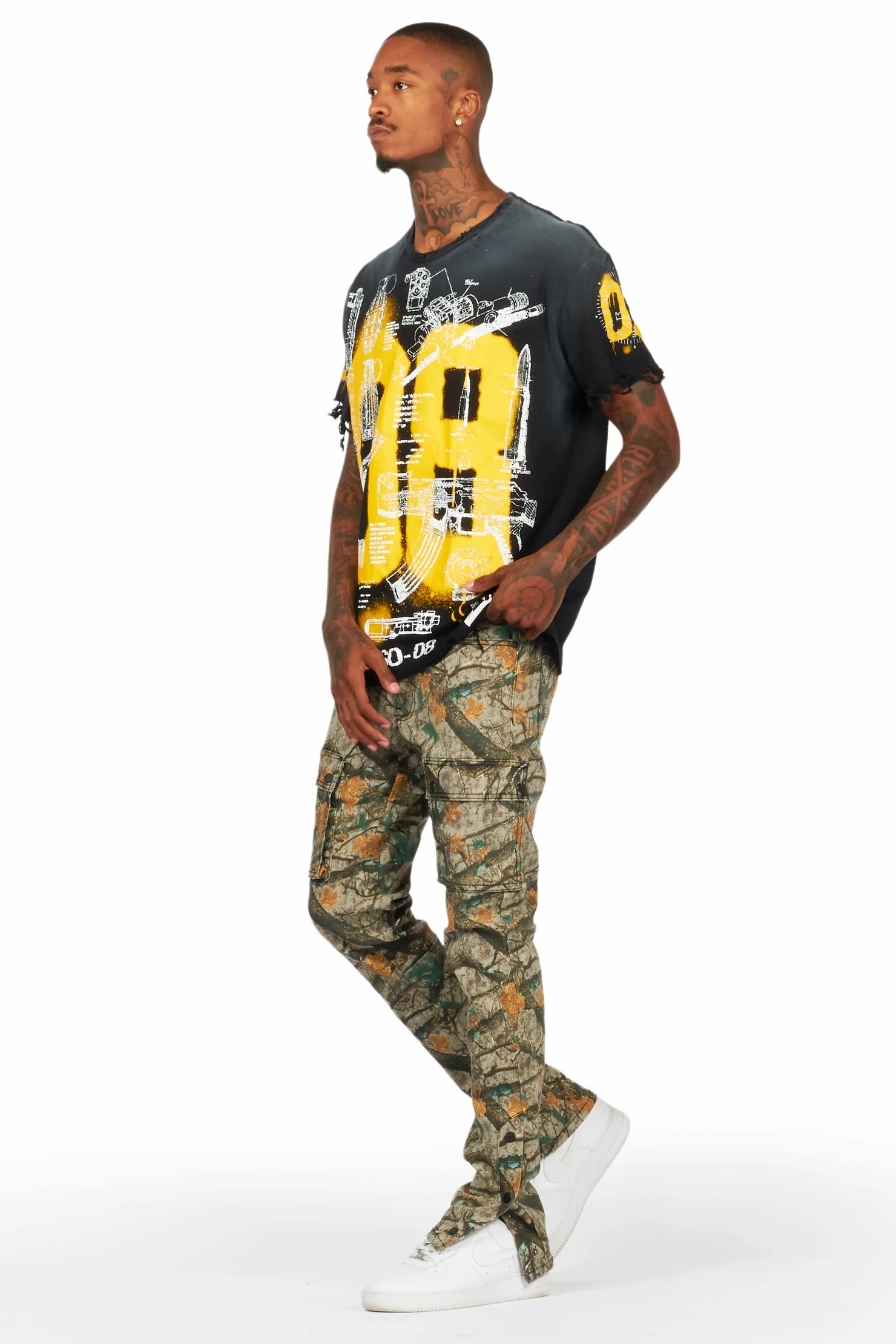 Adril Brown Tree Camo Skinny Fit Jean