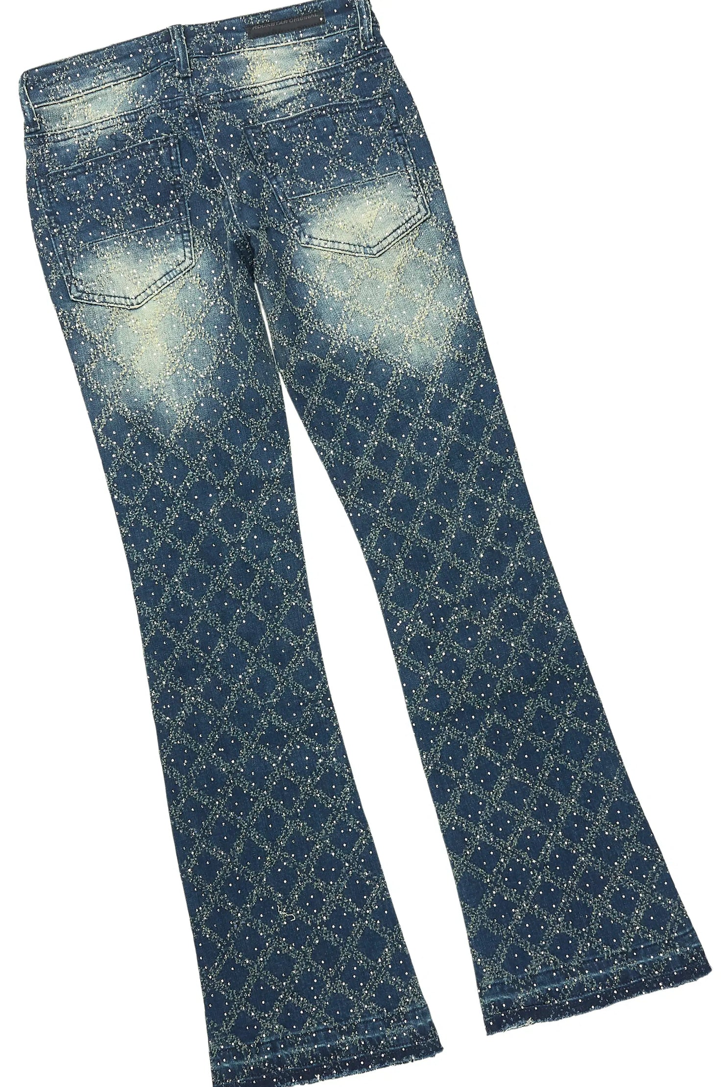 Boys Sareka Dark Wash Rhinestone Denim Jacket & Sareka Stacked Jean Set