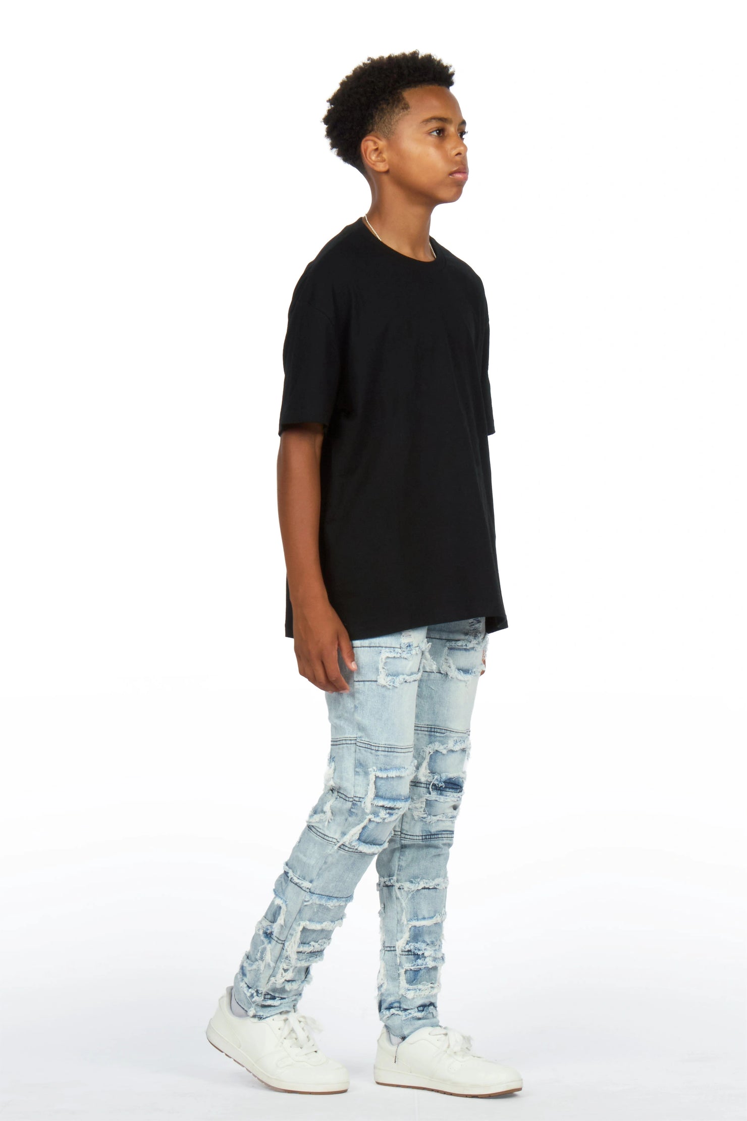 Boys Vasco Blue Frayed Slim Jean