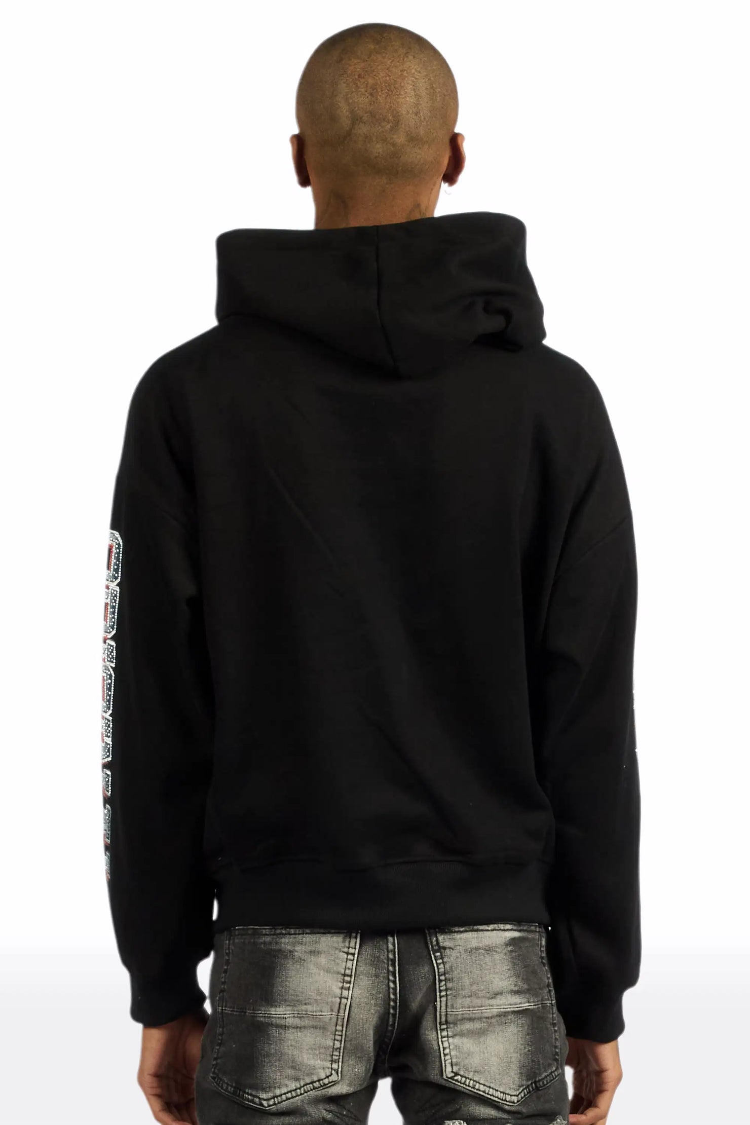 Kross Black Rhinestone Oversized Hoodie