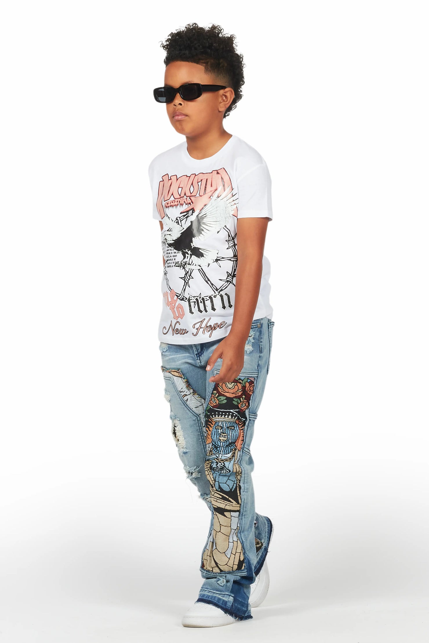 Boys Yanis Blue Baggy Fit Jean