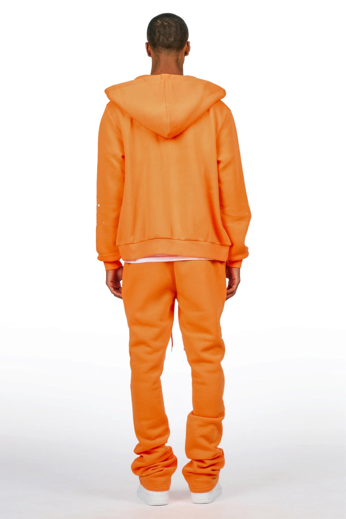 Zip Up Orange Raffer Hoodie/Stacked Track Set