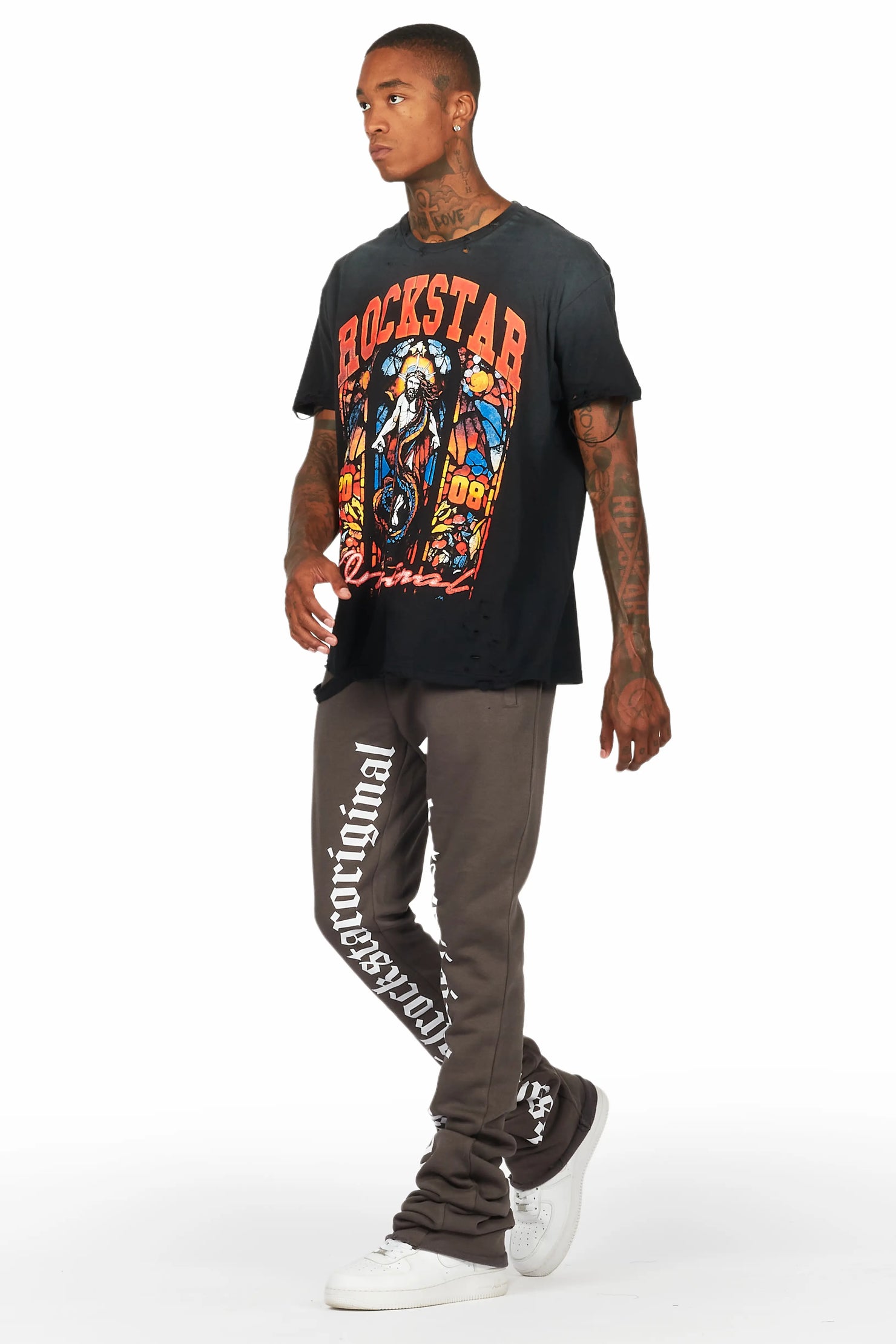 Callie Vintage Grey Super Stacked Flare Pants