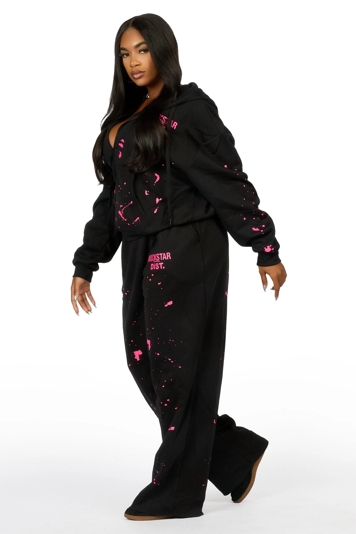 Halloway Black/ Pink  Painted Baggy Track Set