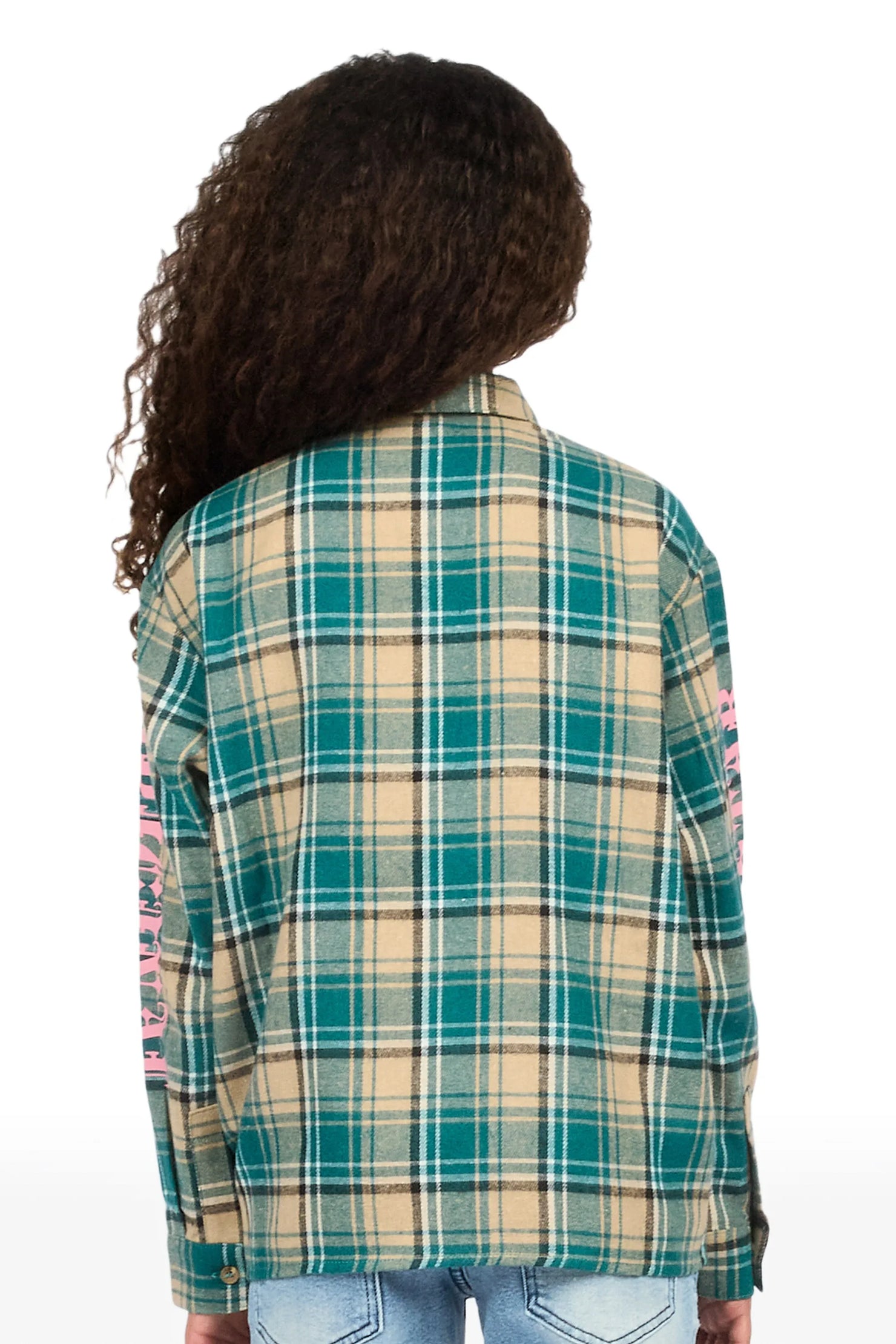 Girls Helder Green Flannel Shirt