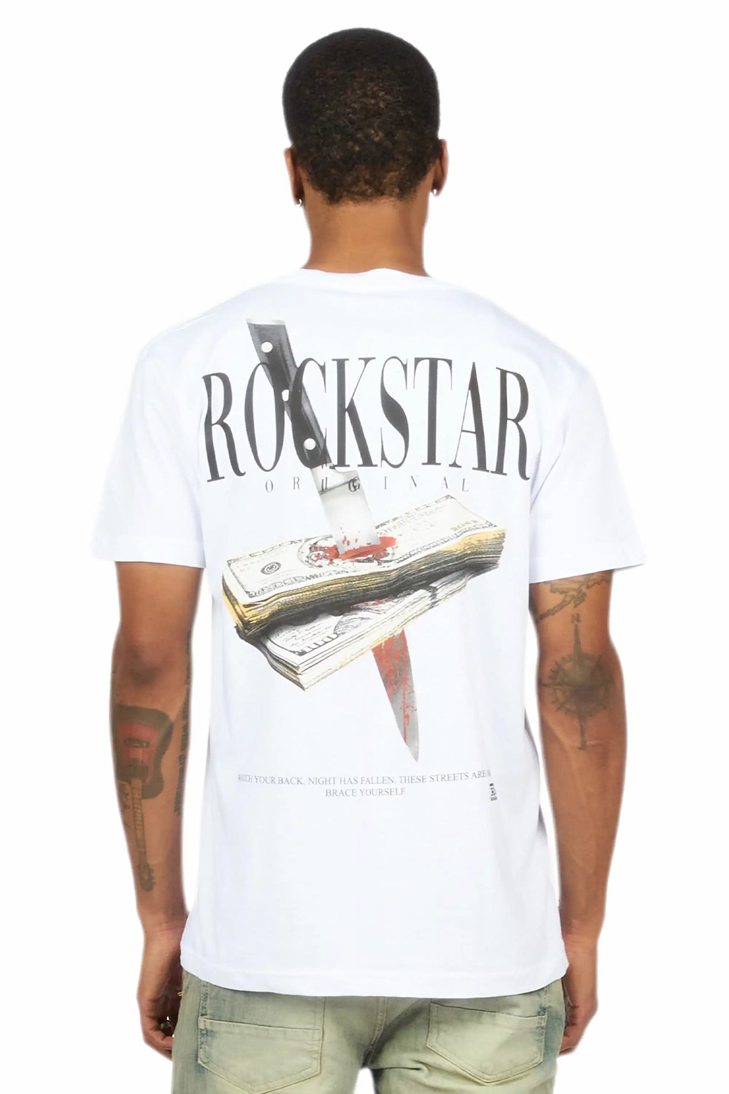 Dayte Nite White Graphic T-Shirt