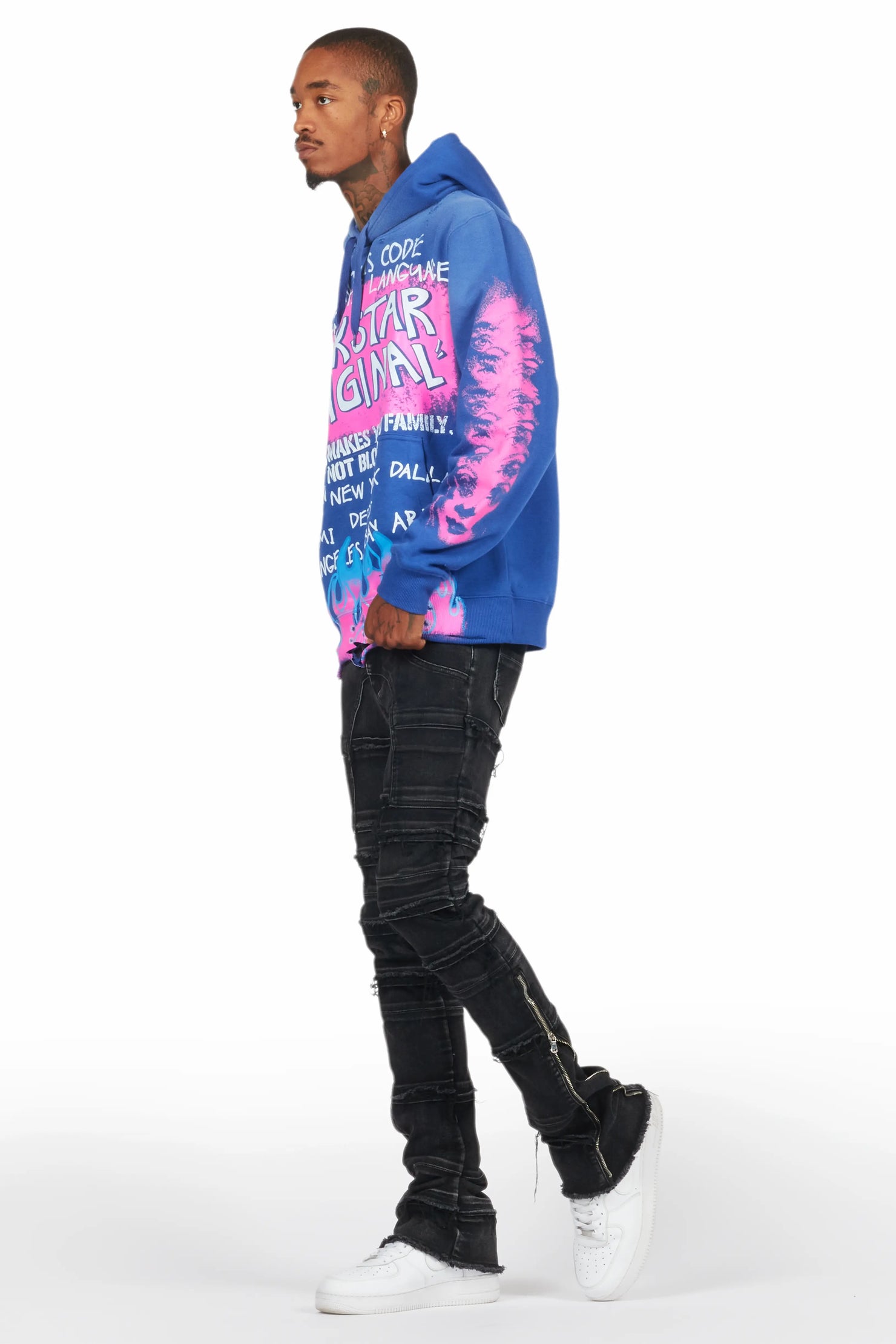 Horado Dark Grey  Stacked Flare Jeans