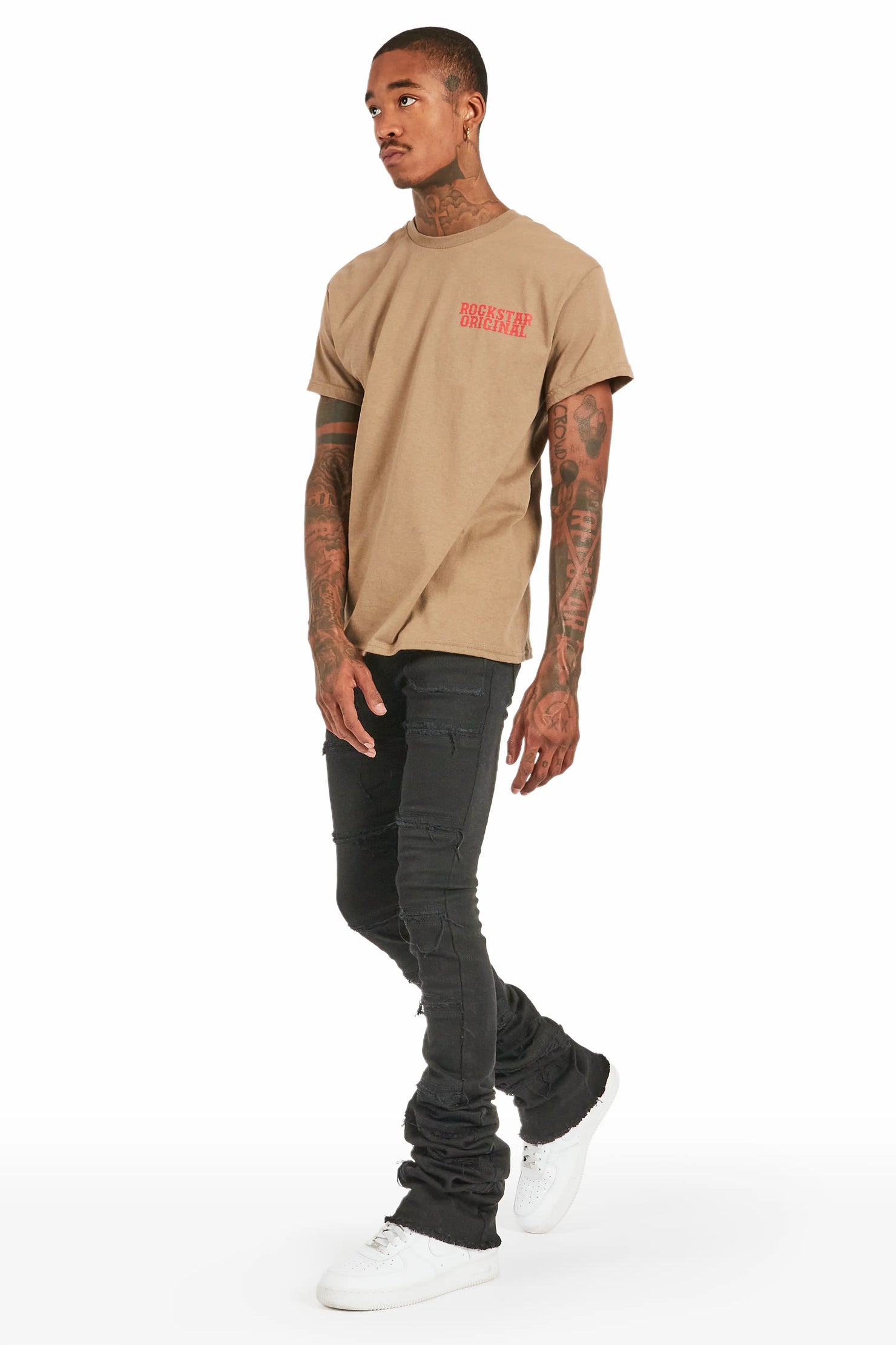 Zevon Black Super Stacked Flare Jean