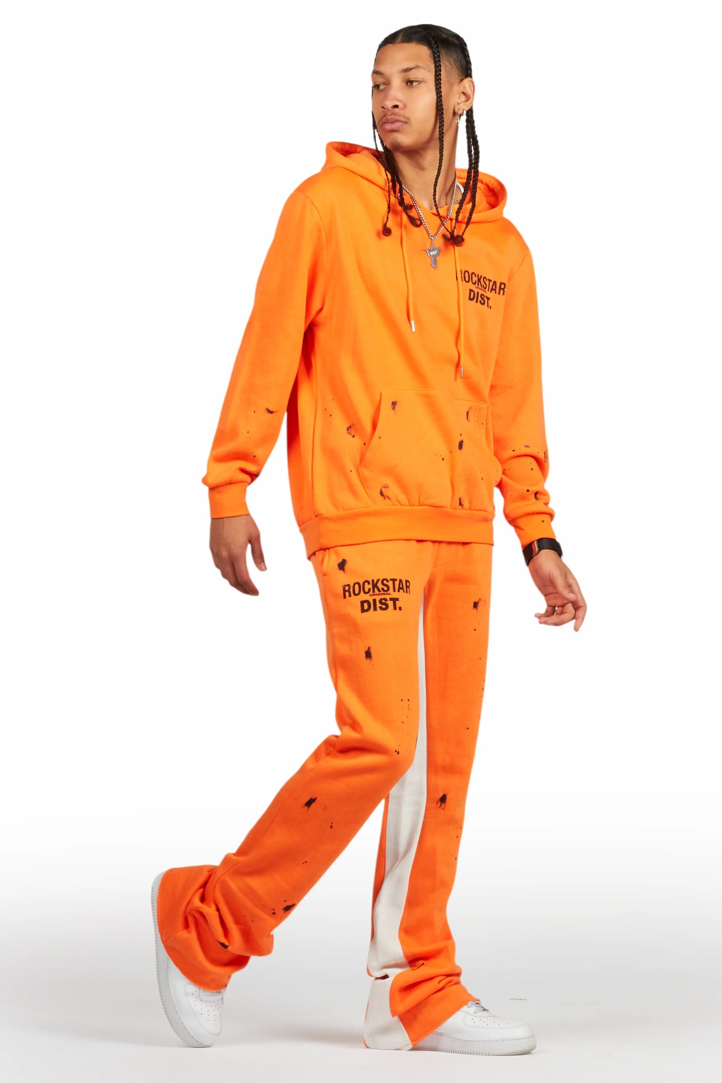 Raffer Orange Hoodie Baggy Fit Pant Track Set