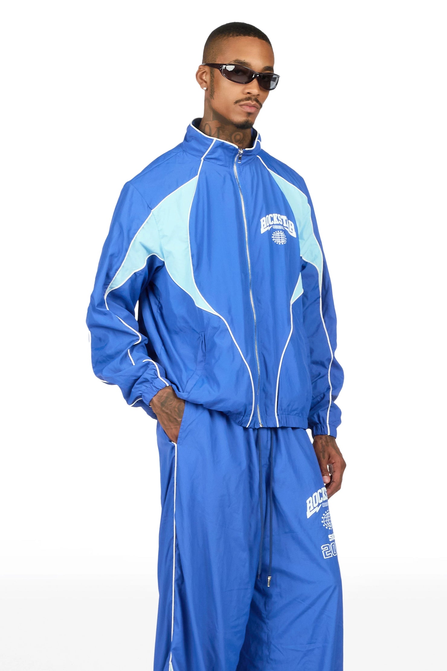 Ventoso Navy Windbreaker Baggy Fit Track Set