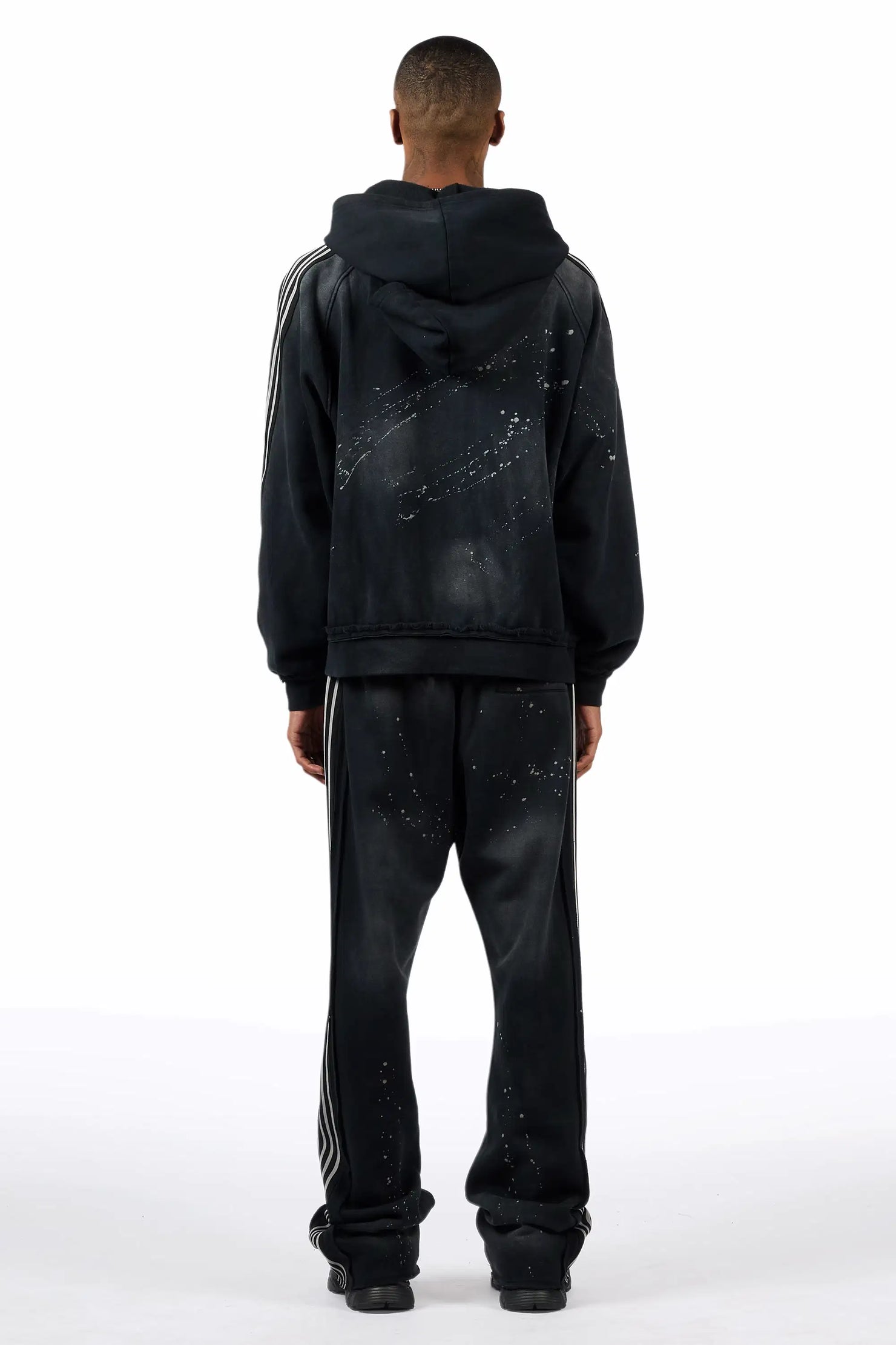 Manier Vintage Black Hoodie/Straight Pant Track Set