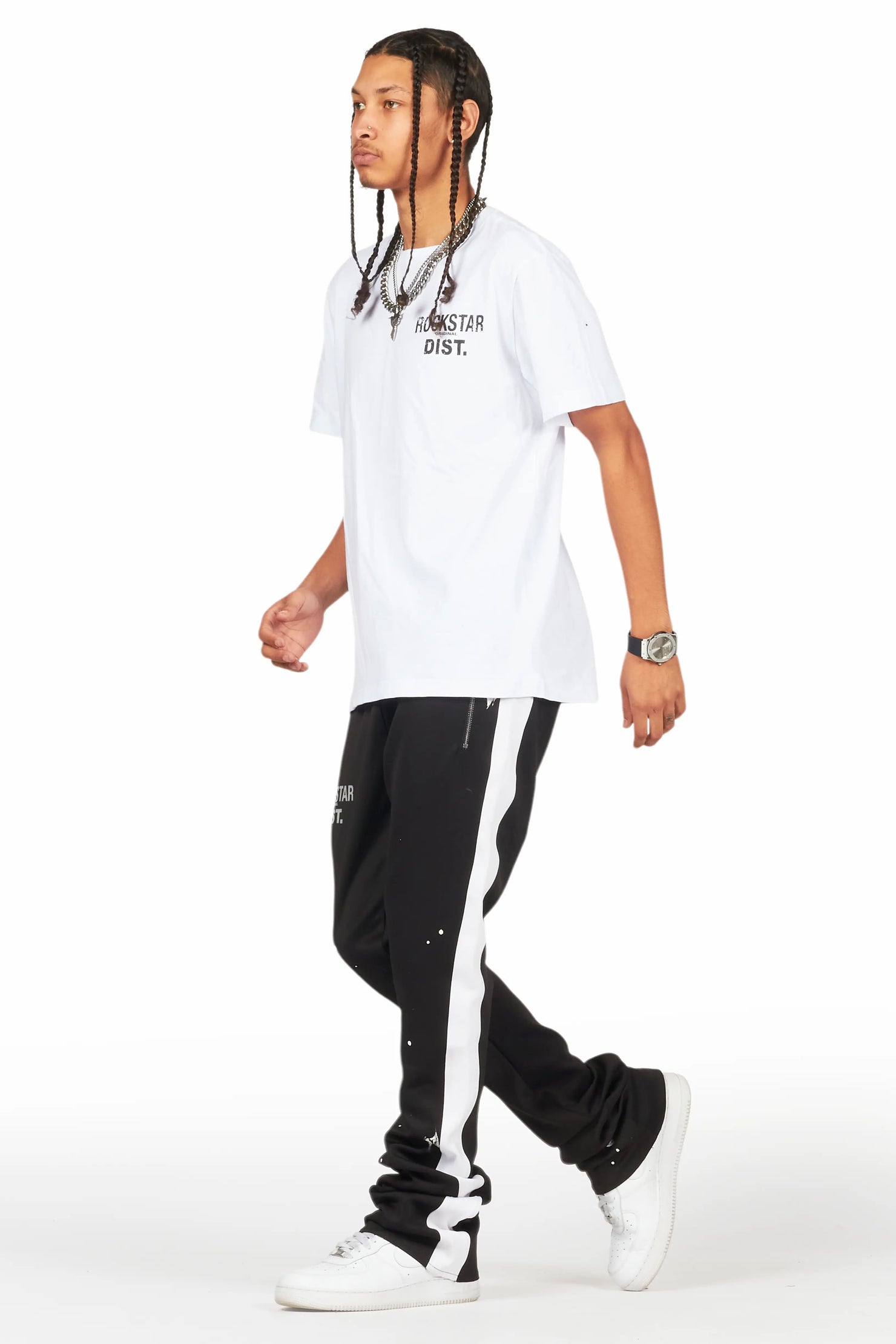 Arlo White/Black T-Shirt/Stacked Flare Track Set