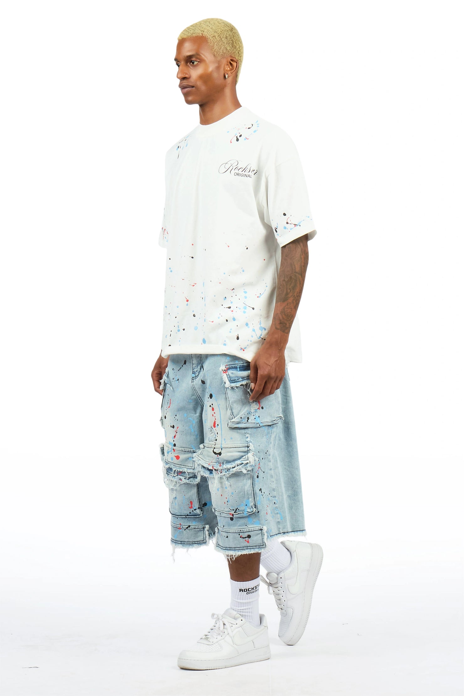 Bunt Blue Graphic T-Shirt Jort Set