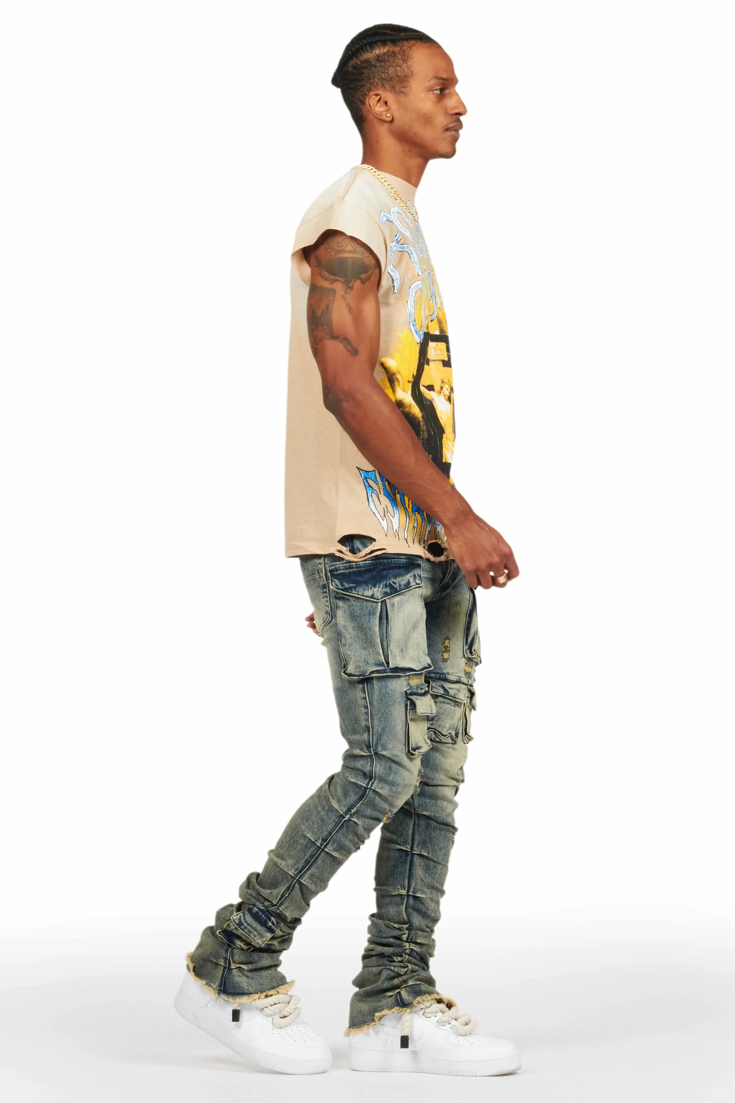 Levon Beige Graphic T-Shirt