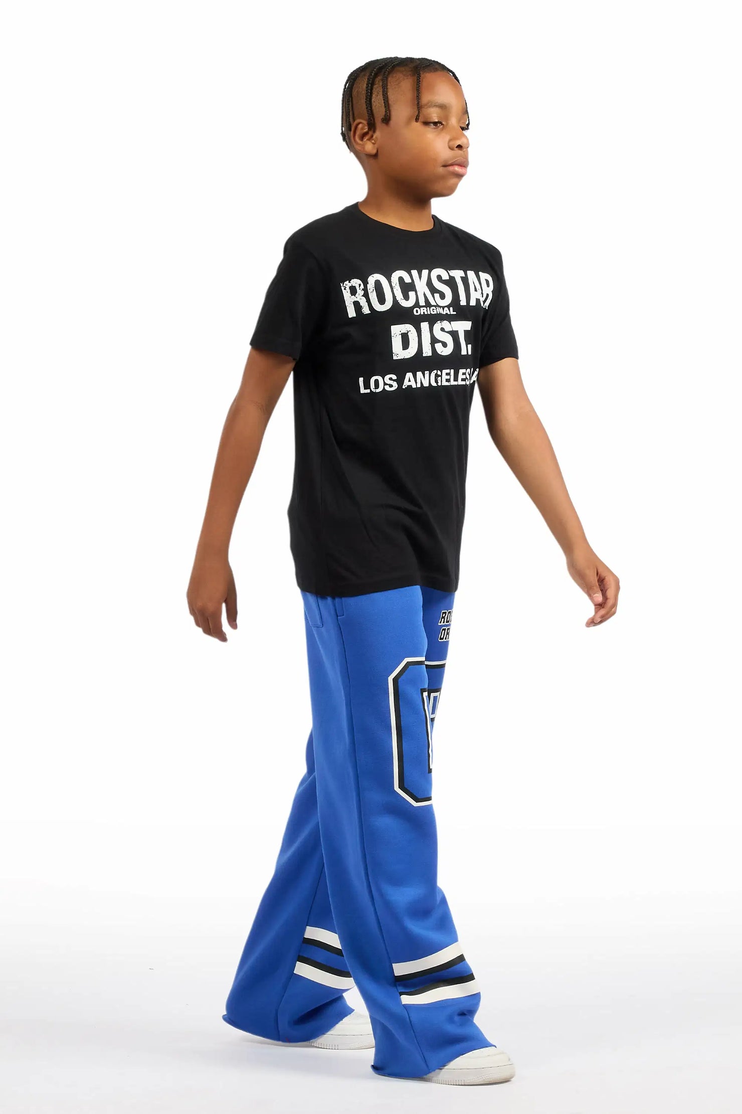Boys Lenayh Royal Blue Baggy Track Pant